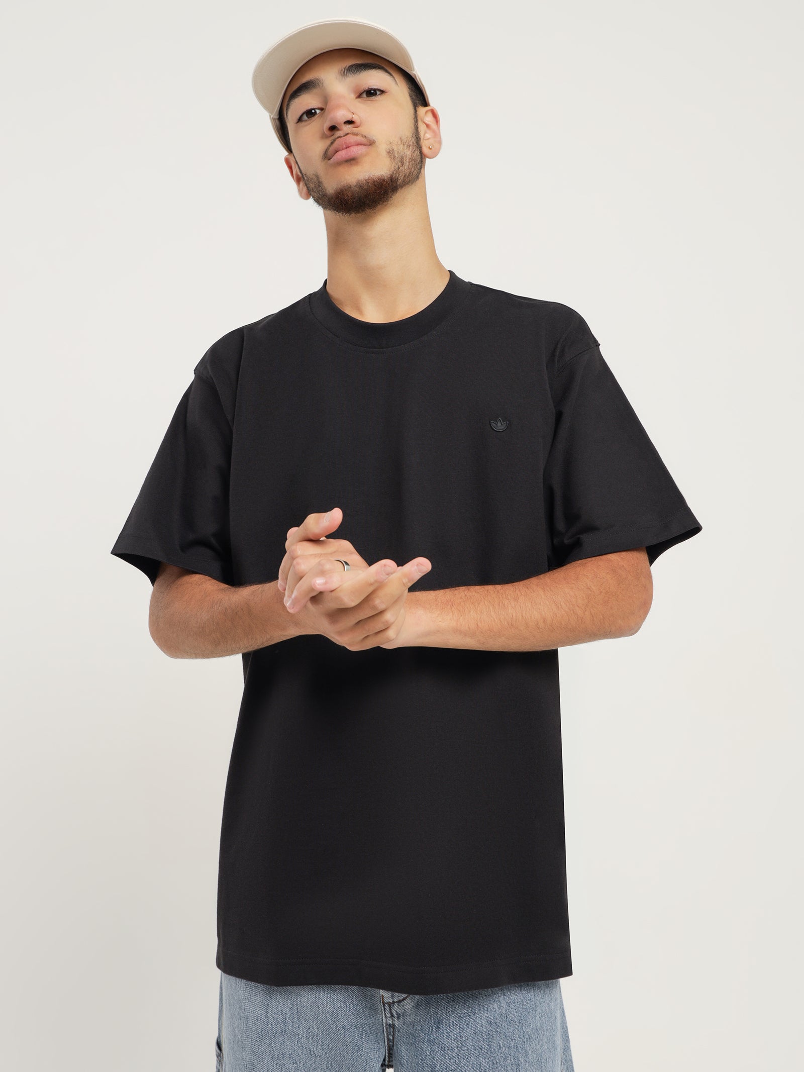 adidas Originals Baseball Jersey in Black for Men