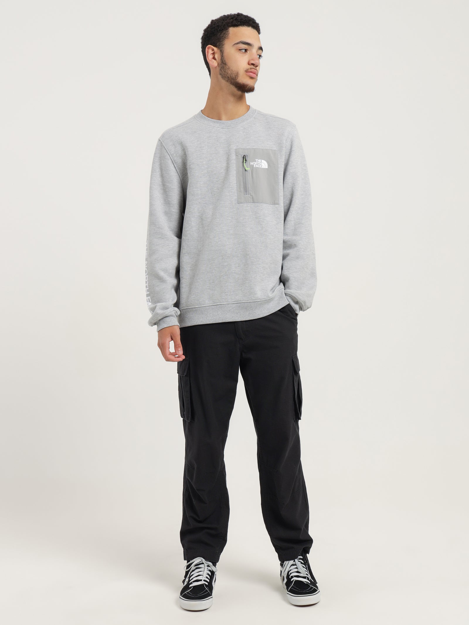 Tech Crew Neck Sweatshirt in Light Grey