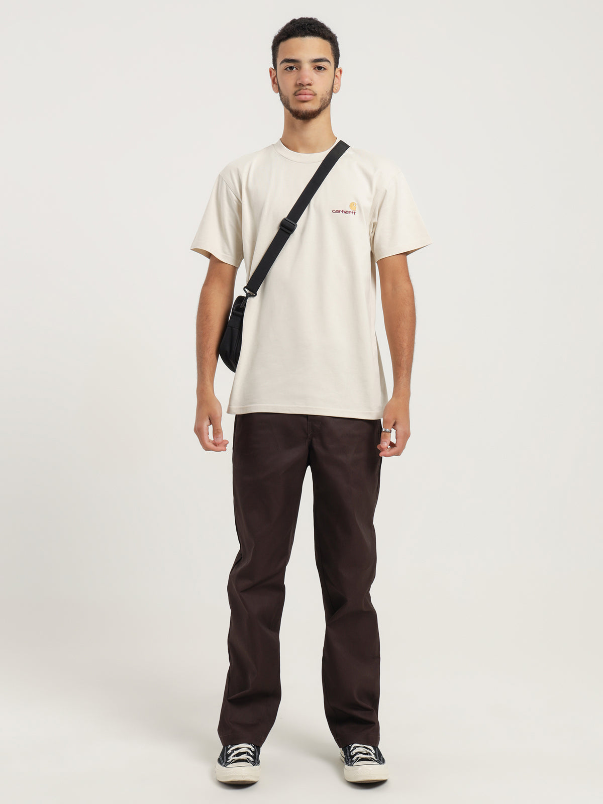 Carhartt Wip Short Sleeve American Script T-Shirt in Natural | Natural