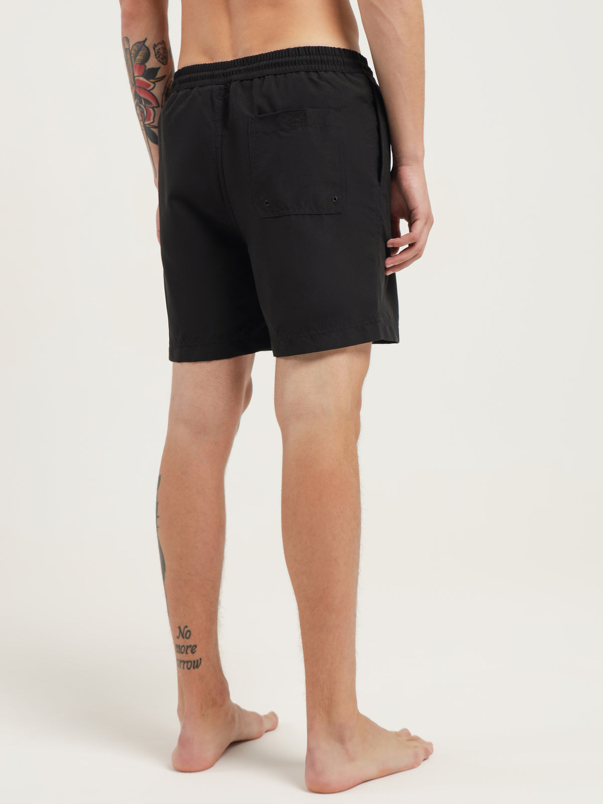 Carhartt Wip Chase Swim Trunks in Black & Gold | Black/Gold