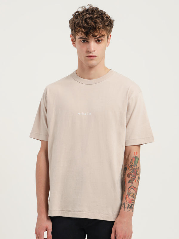 Article one Minimal Logo T-Shirt in Beige Beige | Glue Store