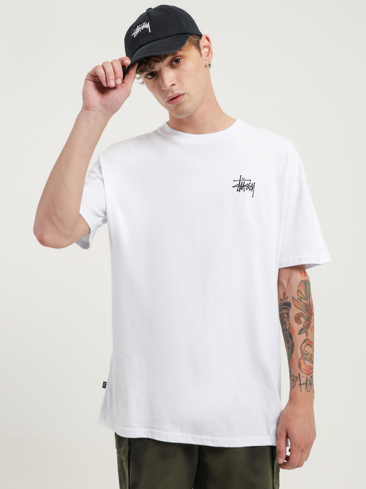 Stussy Happy Flower 50/50 T-Shirt in White | White