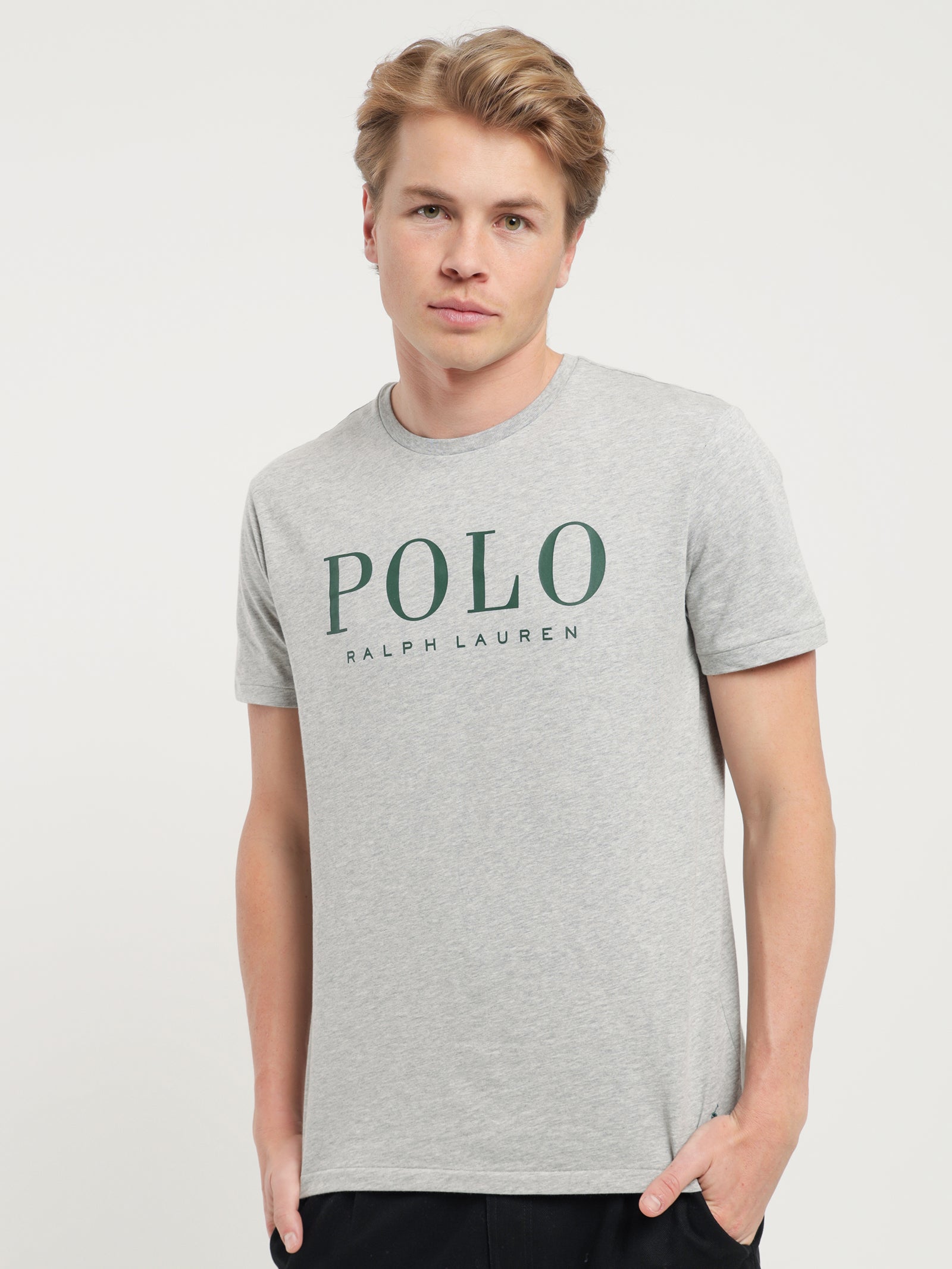 Polo ralph lauren Logo T-Shirt in Andover Heather Grey | Glue Store