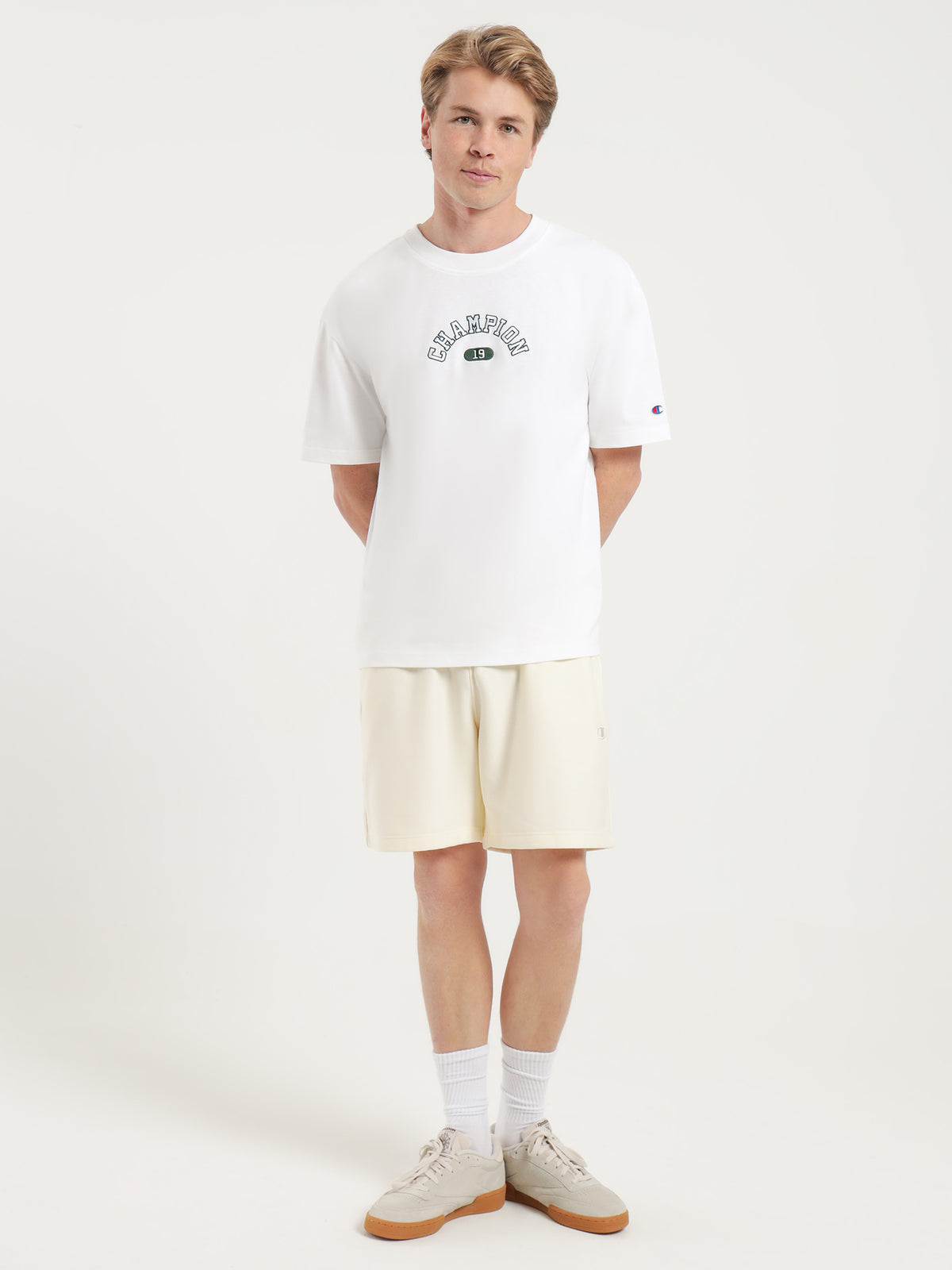 Champion Heritage Arched T-Shirt in White | White