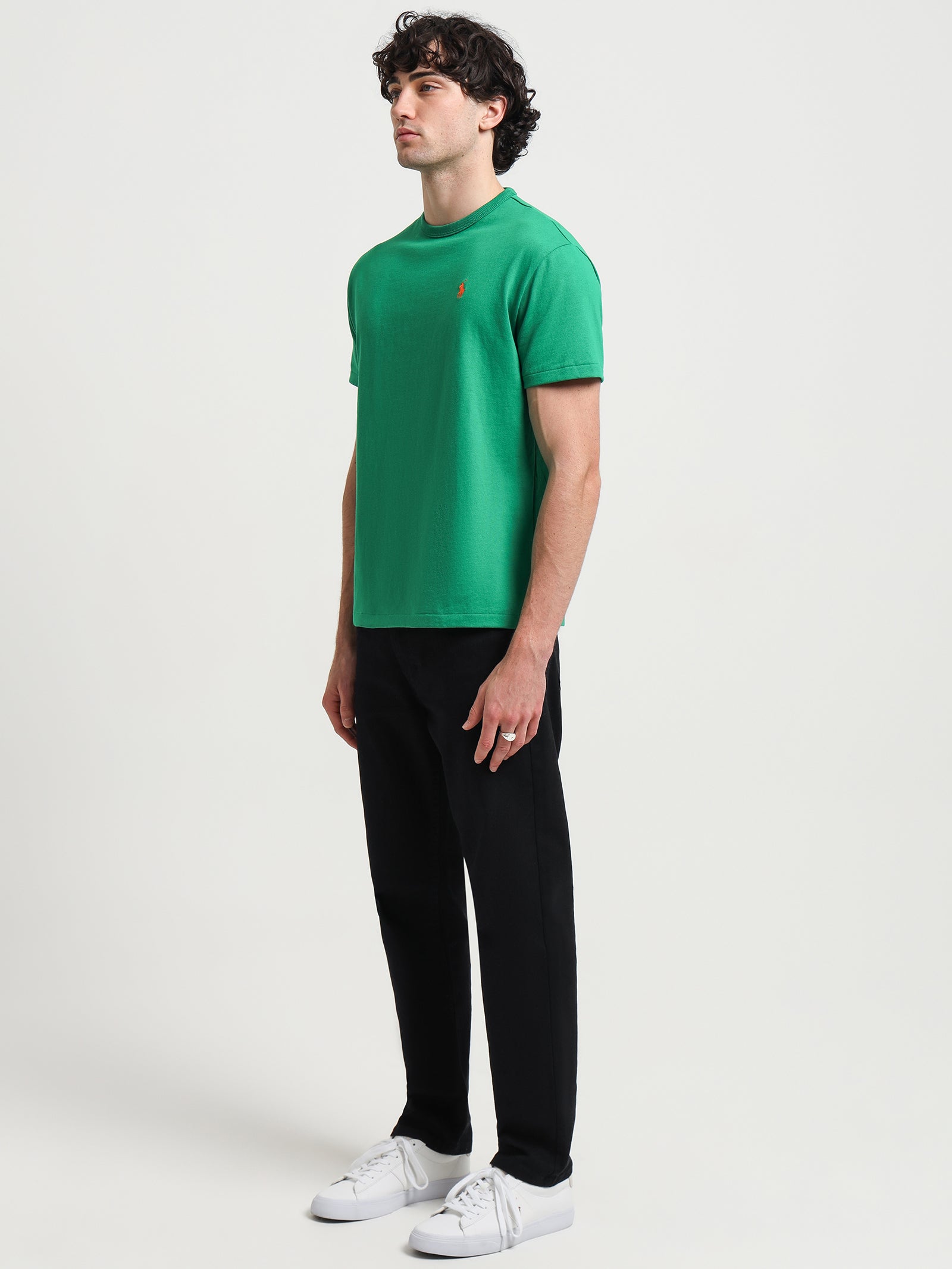 Classic Fit Jersey Crew Neck T-Shirt in Green