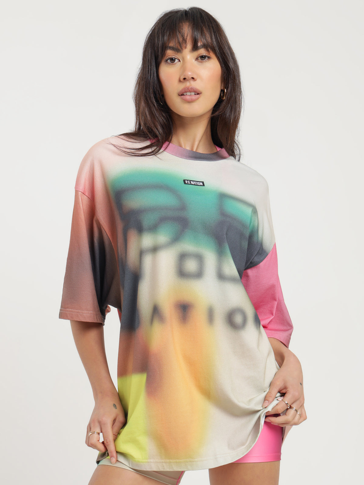 Pe Nation Immersion T-Shirt in Blur Multi Print | Multi