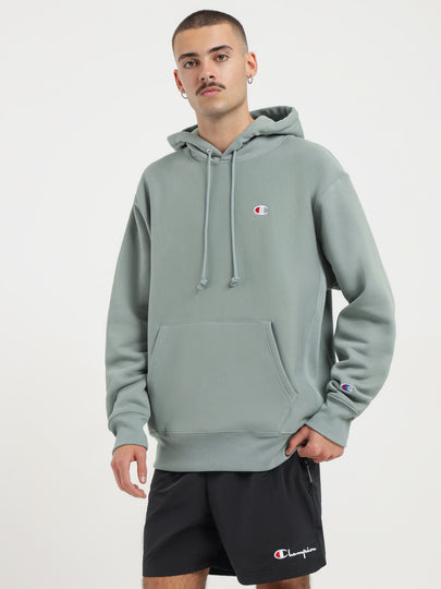 Reverse Weave Hoodie in Sage