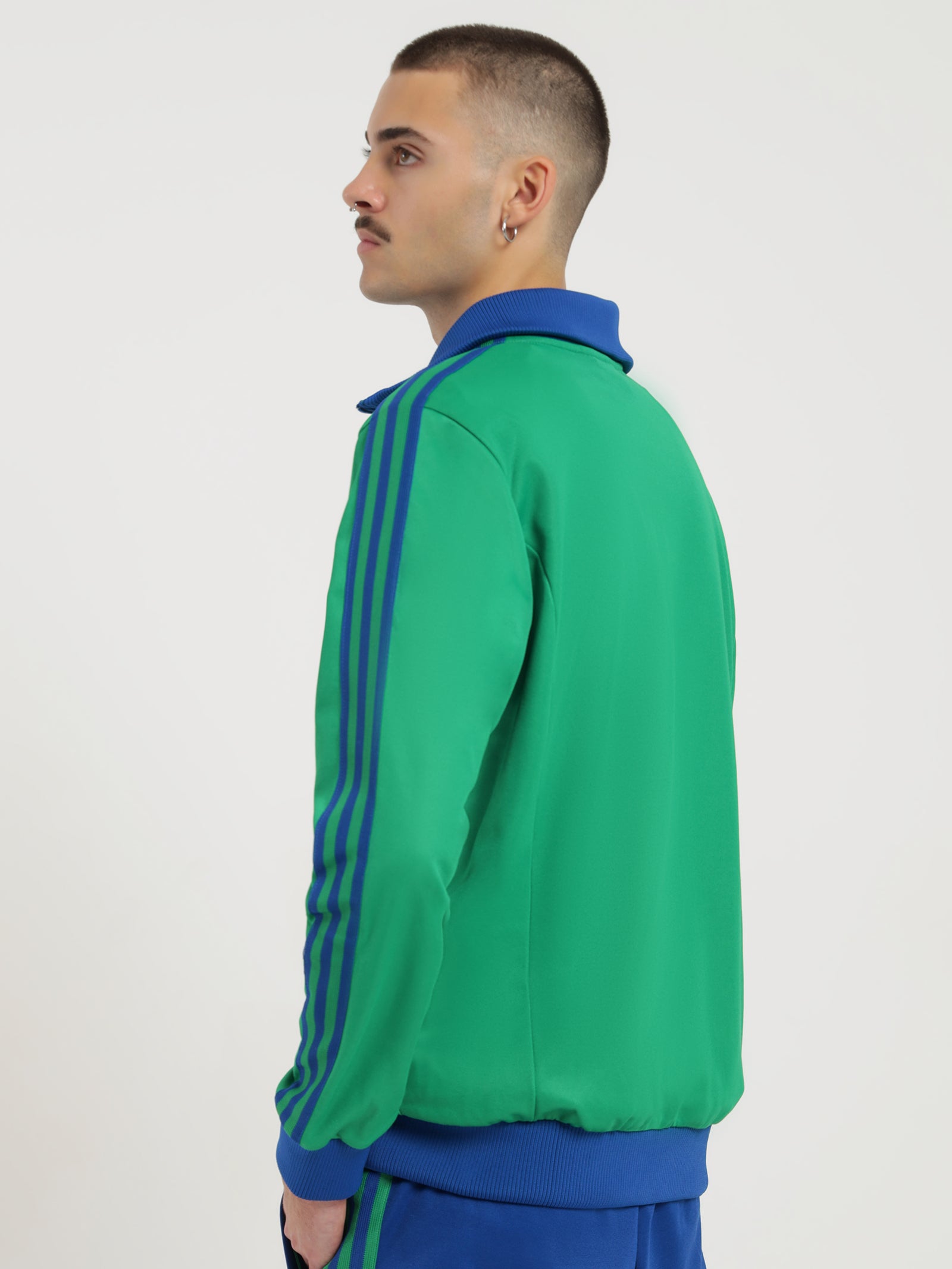 ADICOLOR 70s Heritage Now Striped Track Top in Green - Glue Store