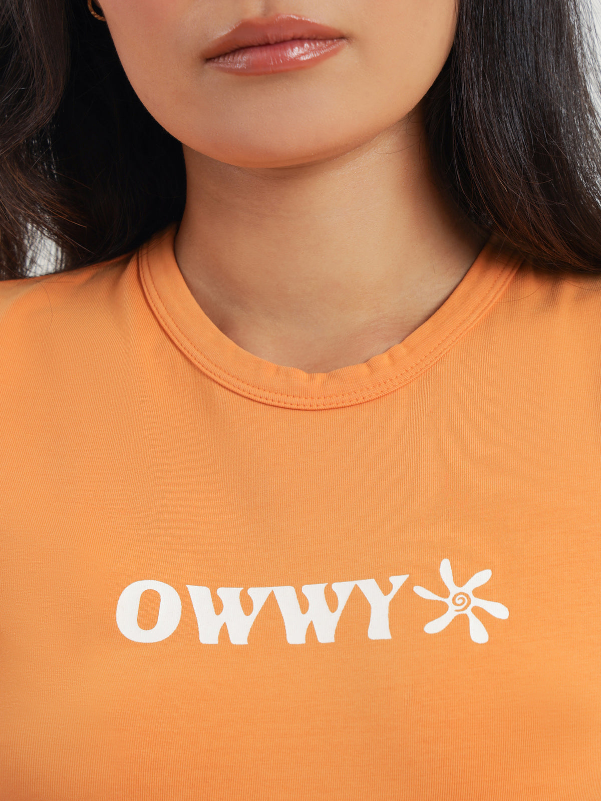 OWWY Flower Baby T-Shirt in Tangelo | Tangelo