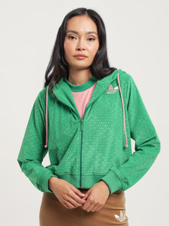 Green hot sale velvet sweatshirt