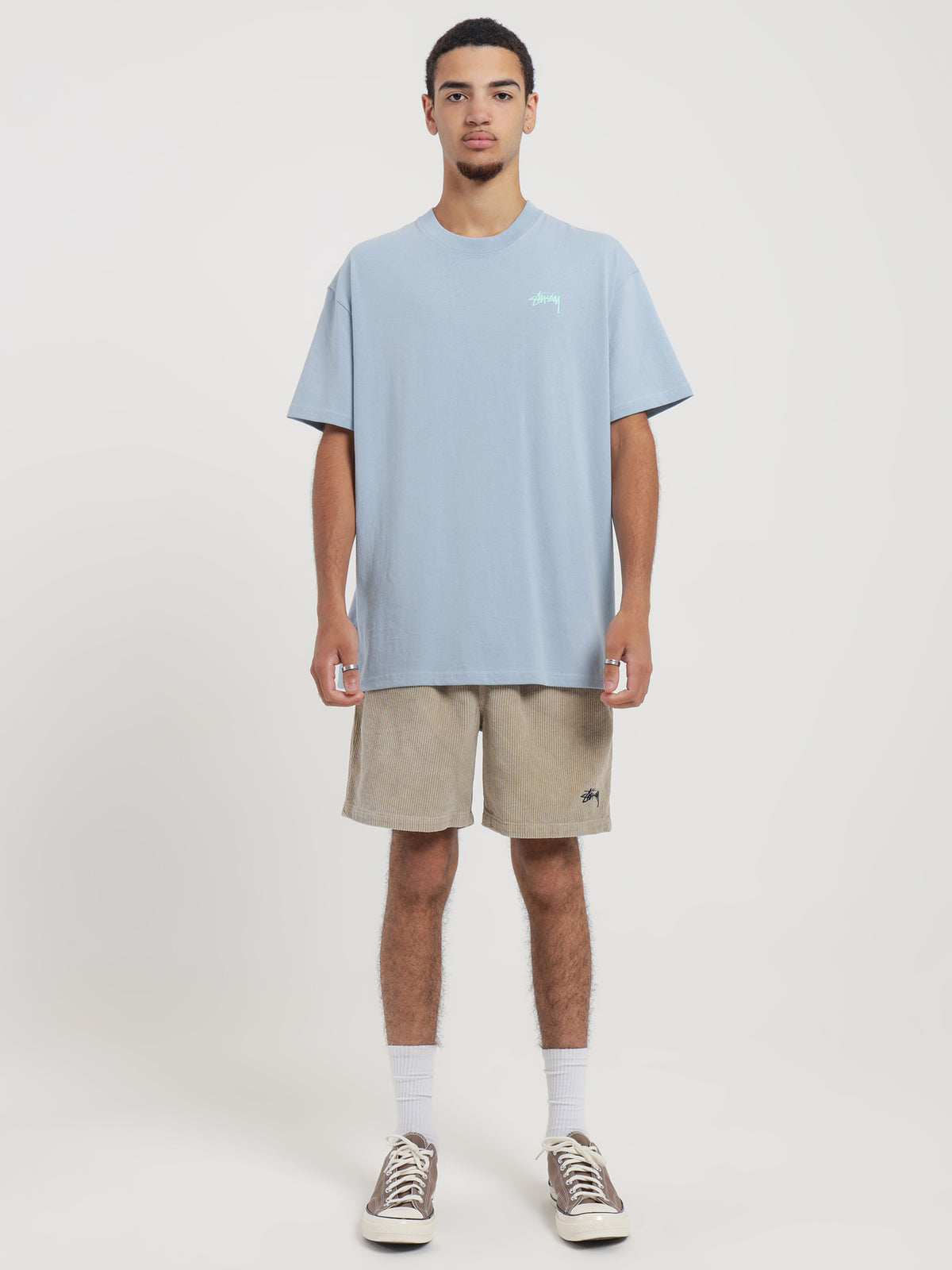 Stussy Serotonin Heavyweight T-Shirt in Light Blue | Light Blue