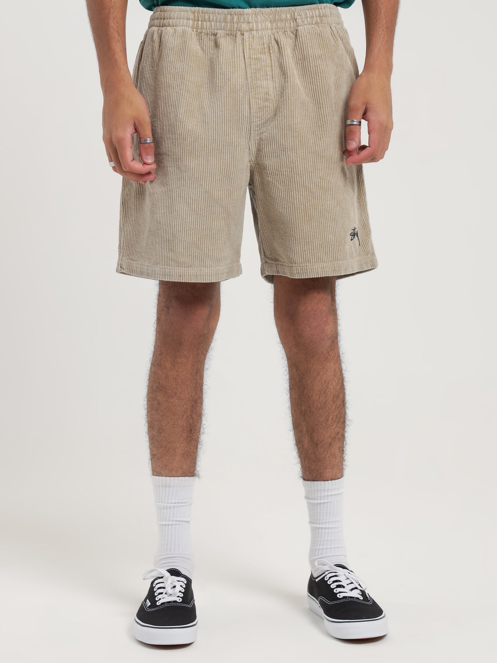 Wide Wale Cord Shorts in Smoke Brown