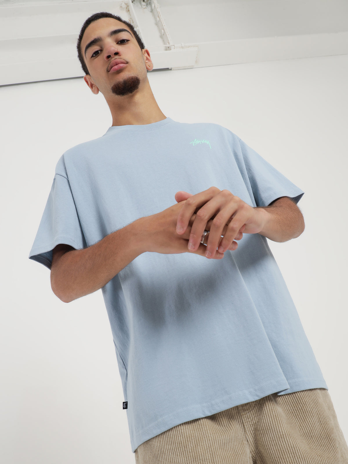 Stussy Serotonin Heavyweight T-Shirt in Light Blue | Light Blue