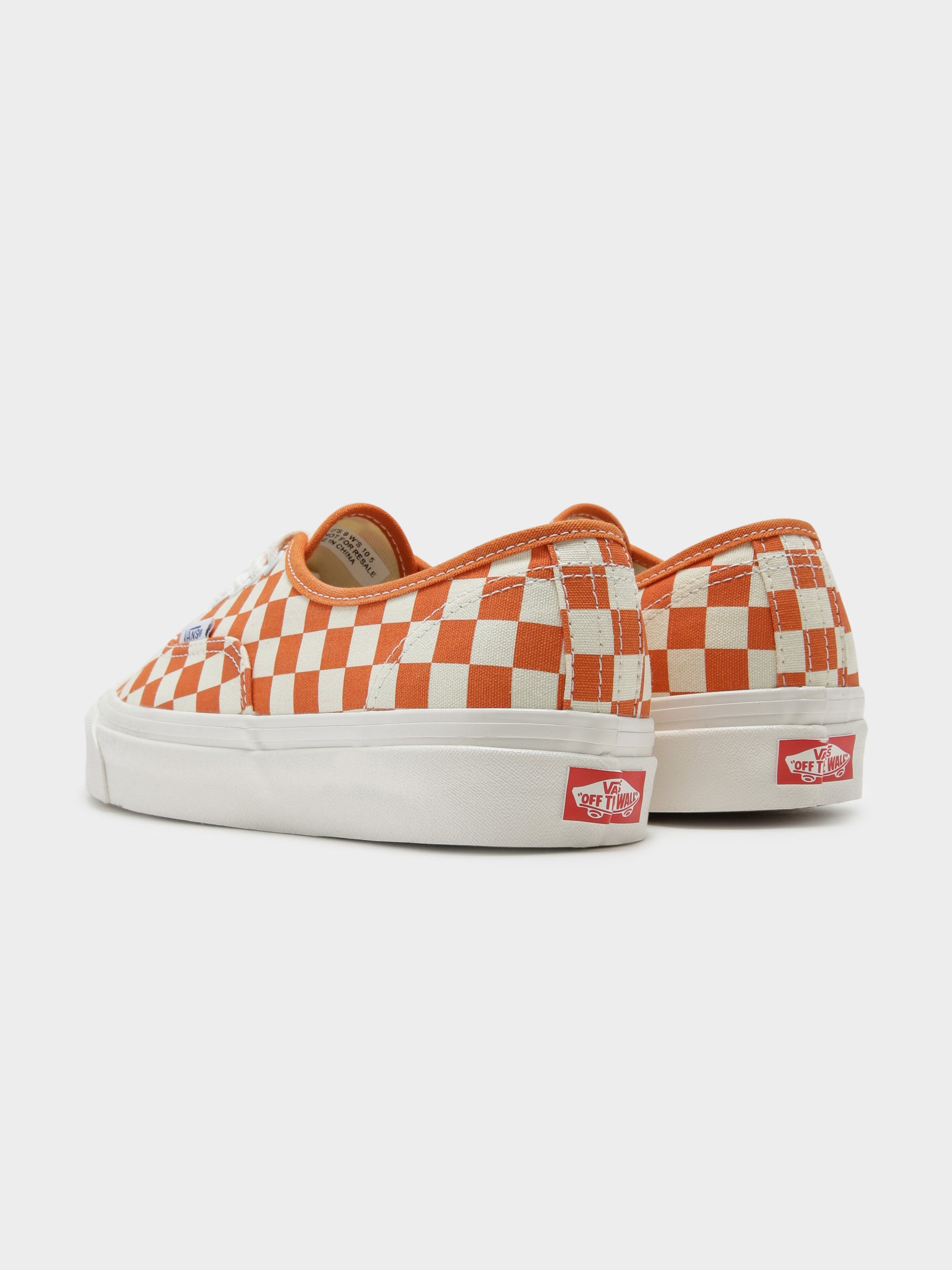 Orange checkerboard vans sale