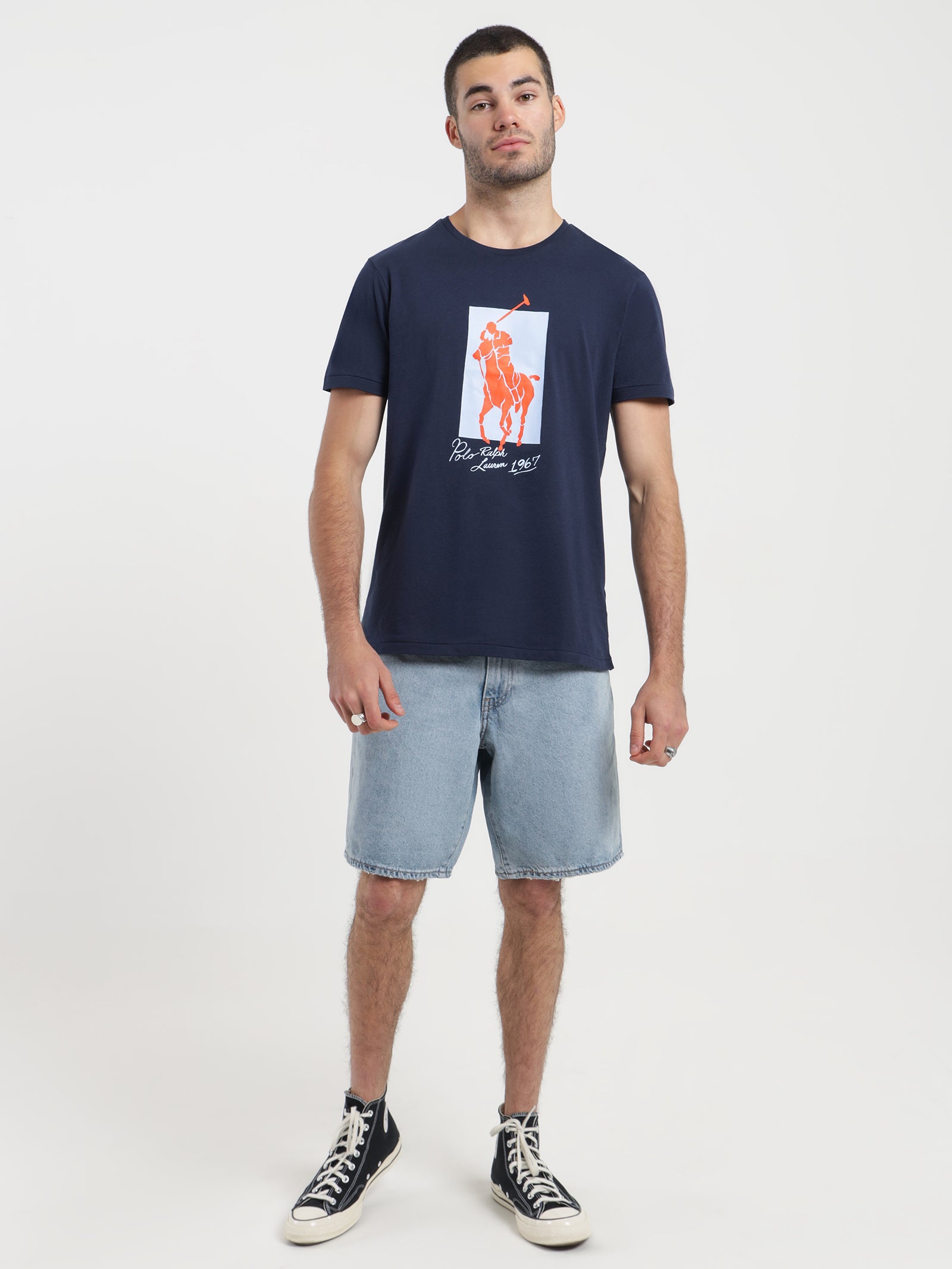 Big Pony Print T-Shirt in Navy