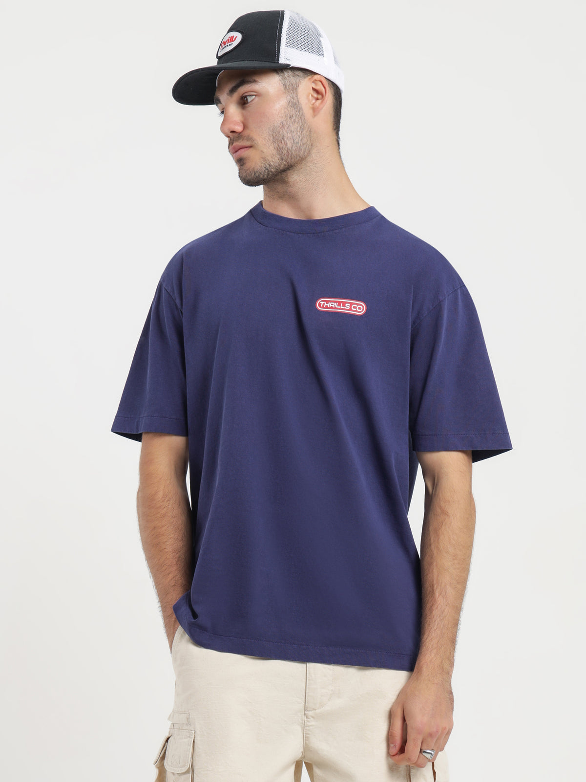 Thrills Zone Merch Fit T-Shirt in Deep Royal | Royal Blue