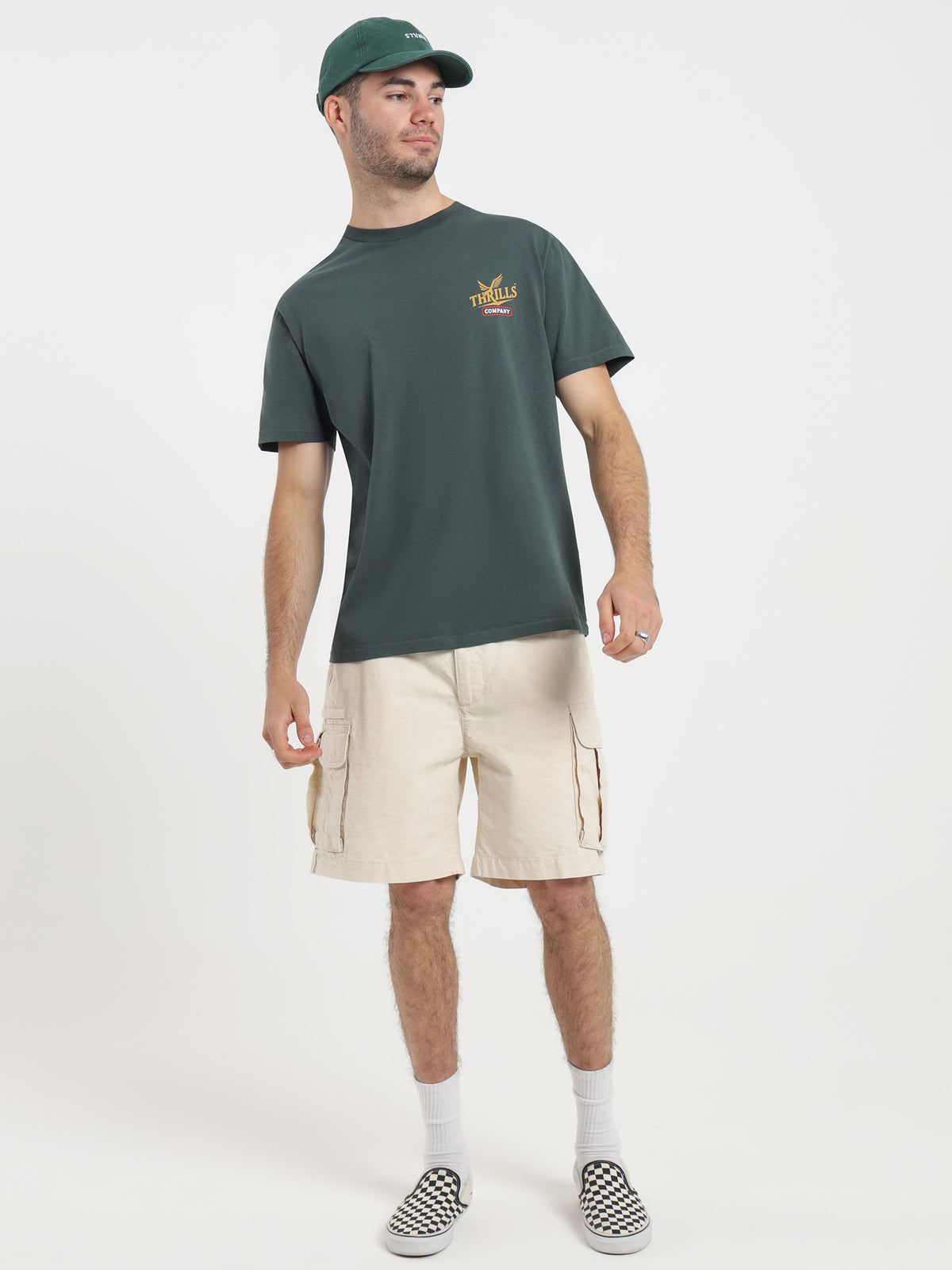 Thrills Golden Paradise Merch Fit T-Shirt in Forest Green | Forest