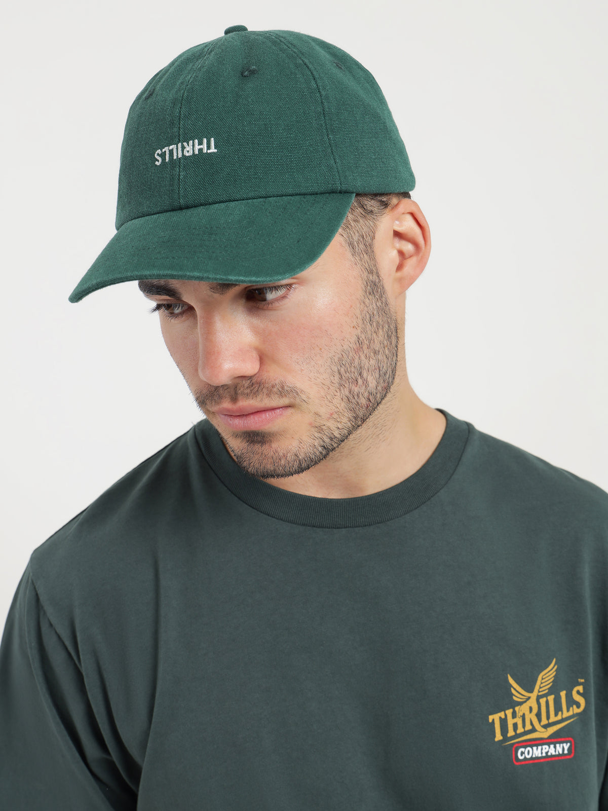 Thrills Golden Paradise Merch Fit T-Shirt in Forest Green | Forest