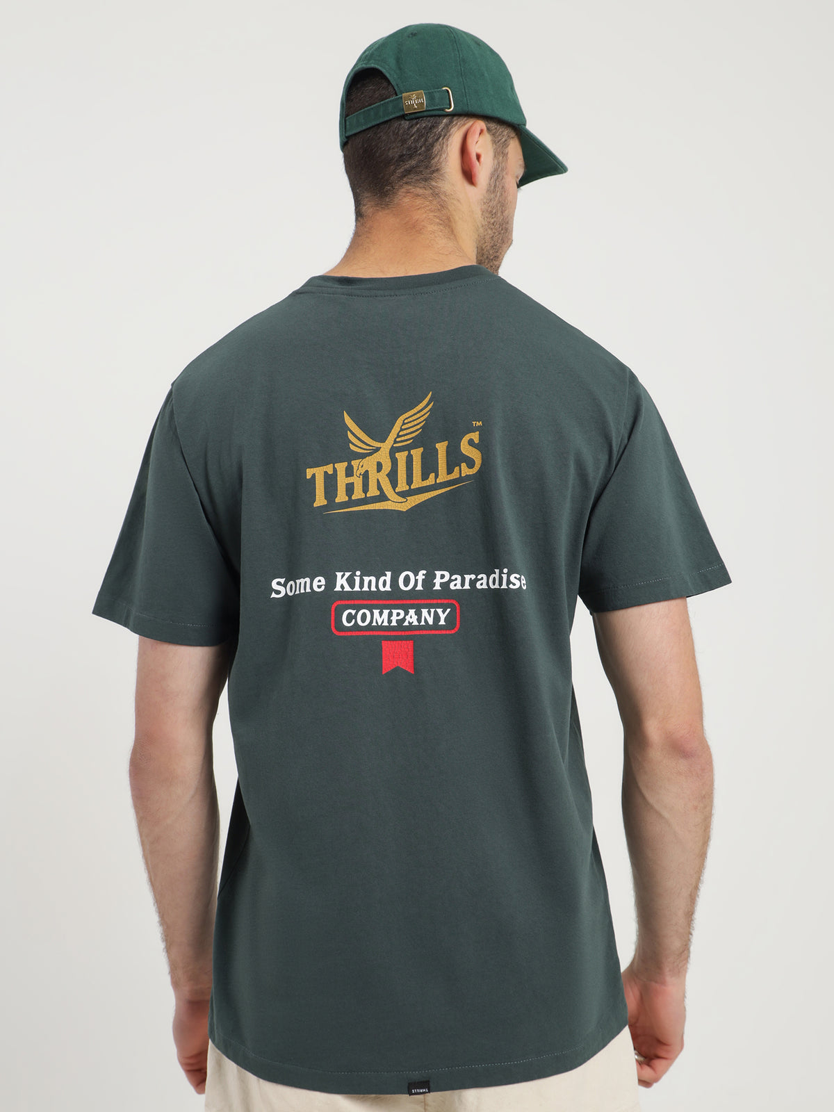 Thrills Golden Paradise Merch Fit T-Shirt in Forest Green | Forest