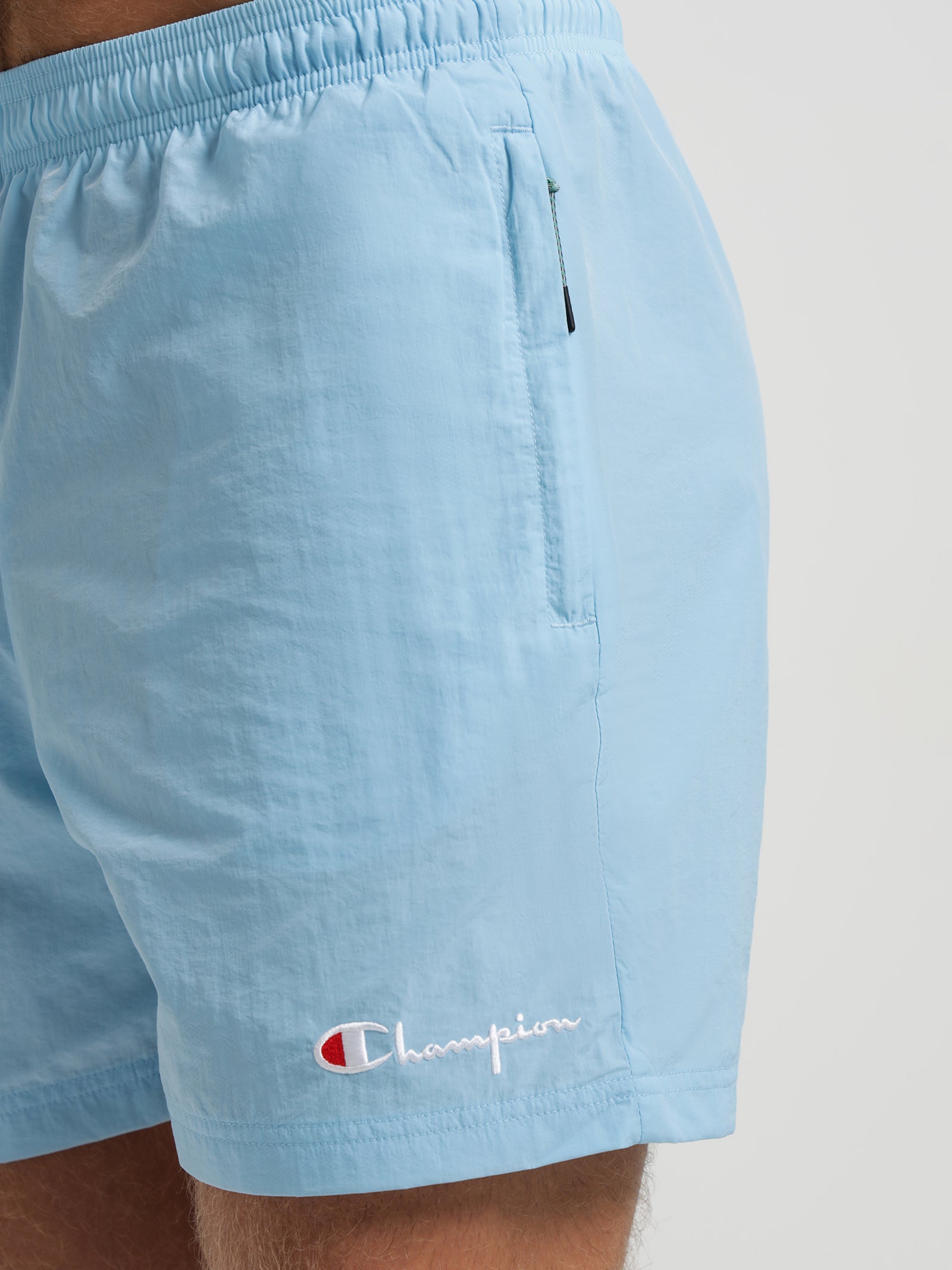 Collegiate Nylon Swim Shorts in Light Blue