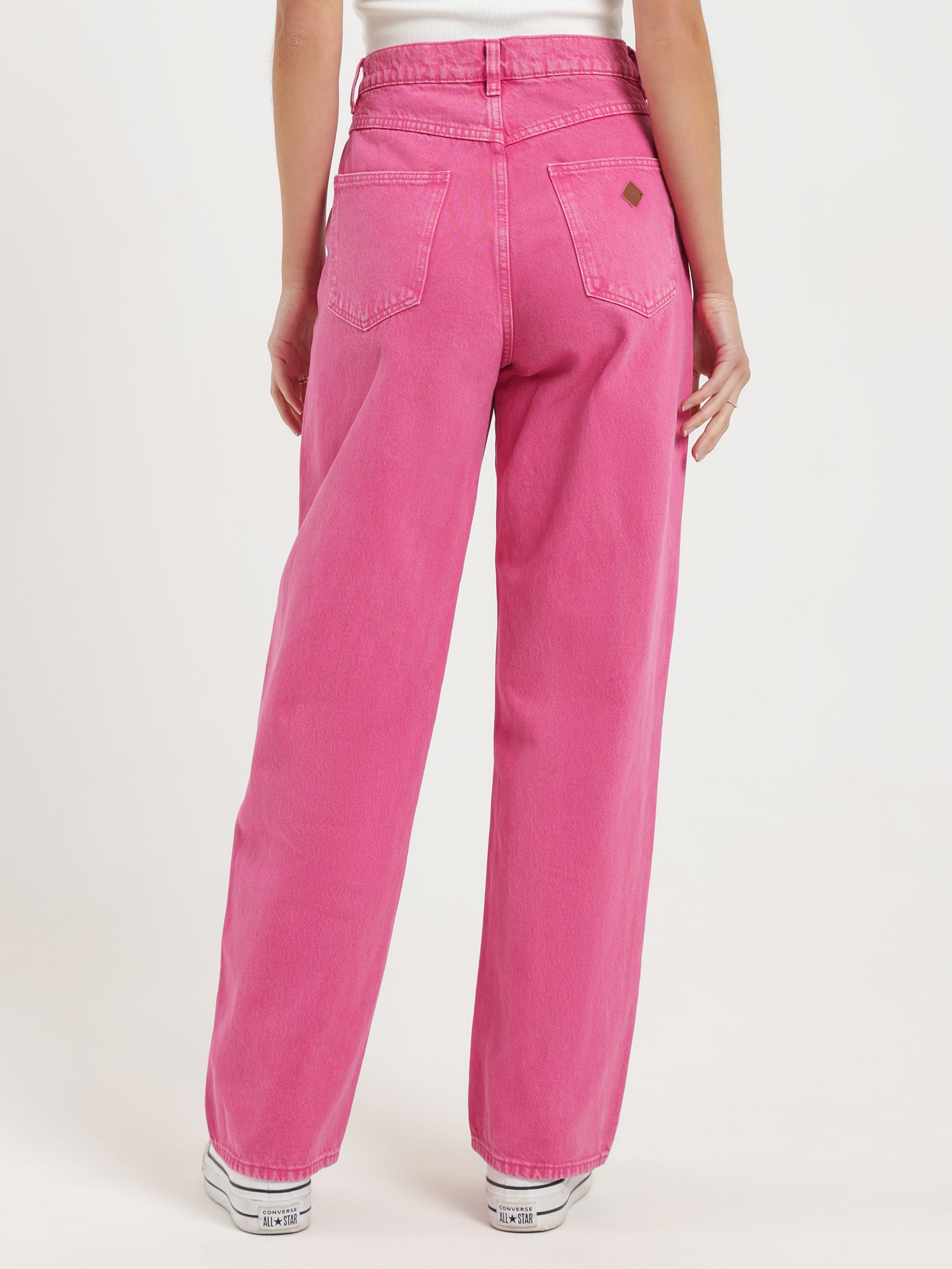 Abrand - A Slouch Jean Super Pink Stoned Jeans in Super Pink