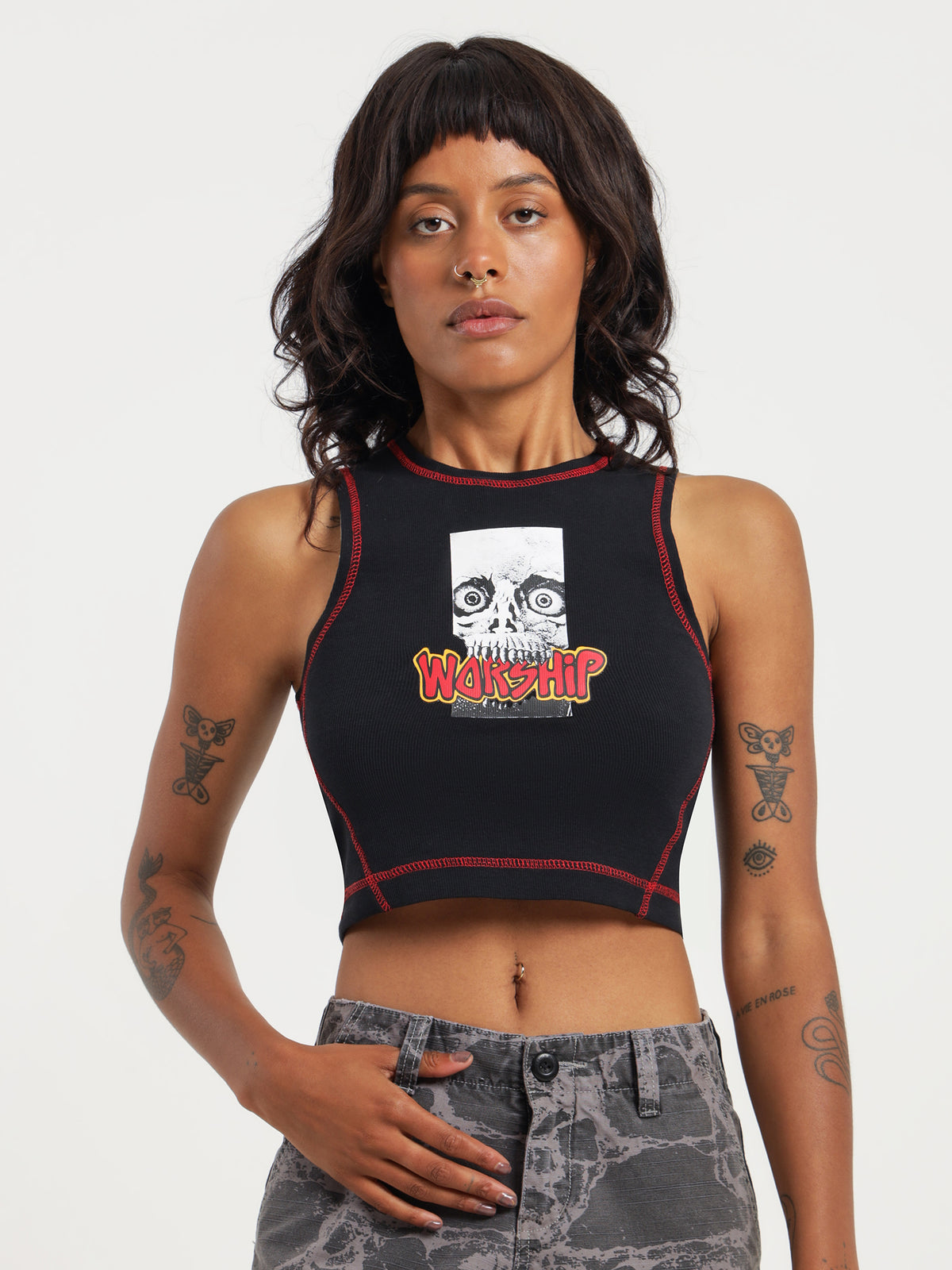 Worship Crunch Tiny Tank in Washed Black | Washed Black