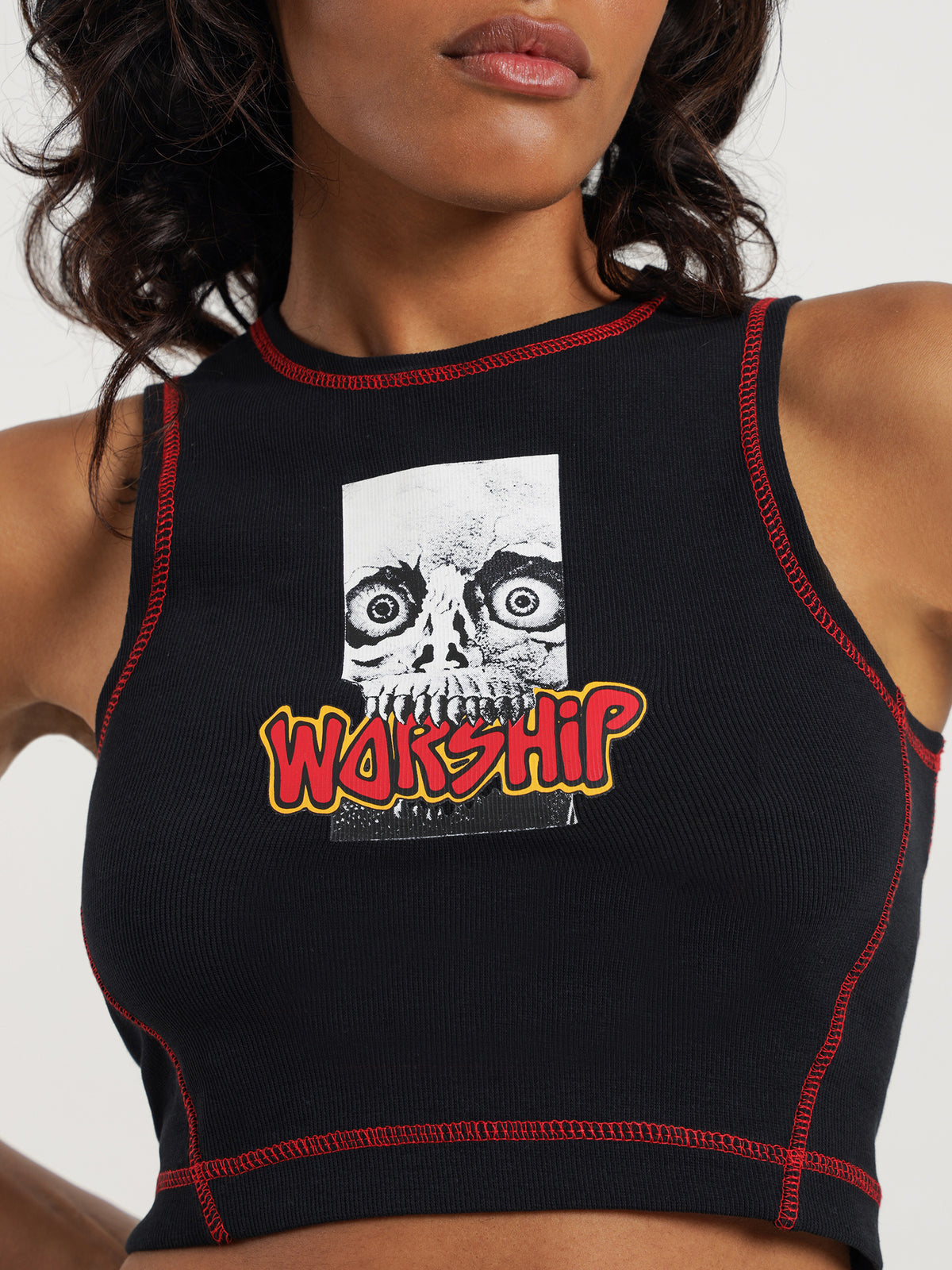 Worship Crunch Tiny Tank in Washed Black | Washed Black