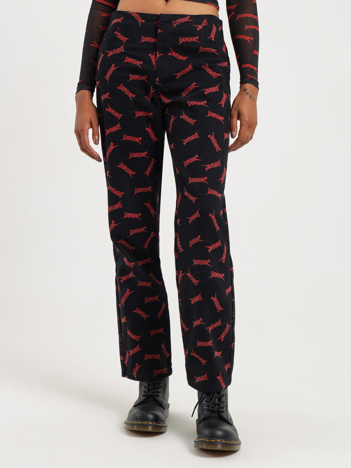 Worship Bonethrower Hiatus Pants in Black & Red | Black