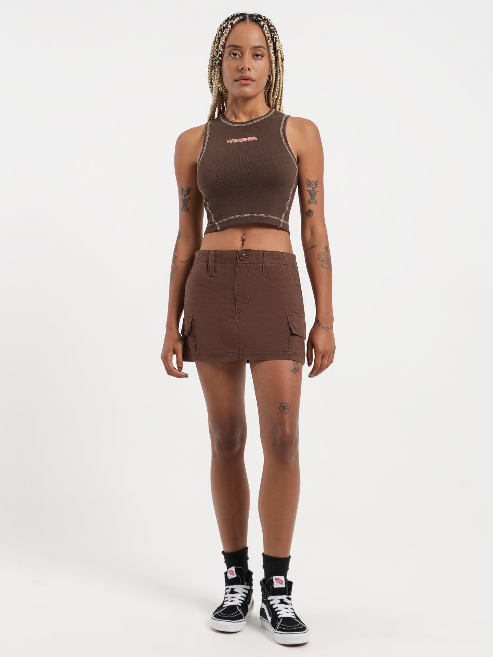 Rupture Mini Skirt in Rain Drum