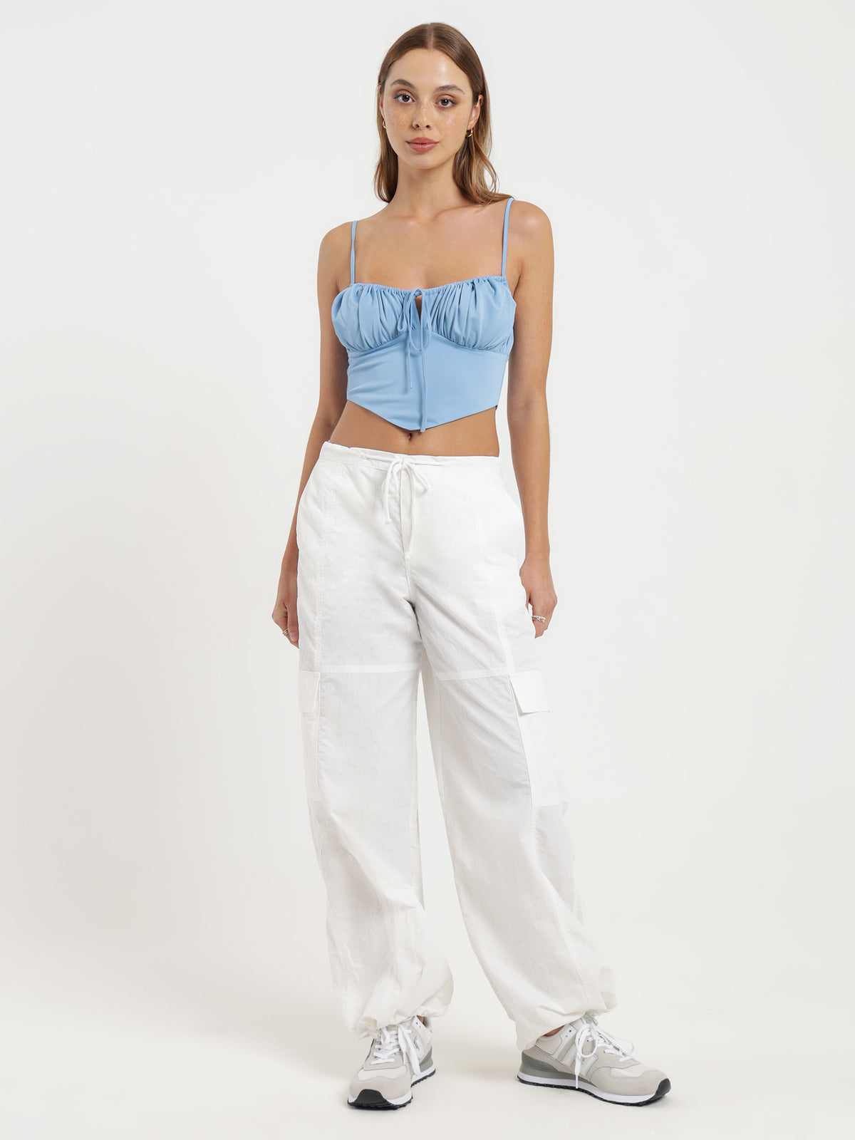 Beyond Her Parachute Cargo Pants in White | Off White