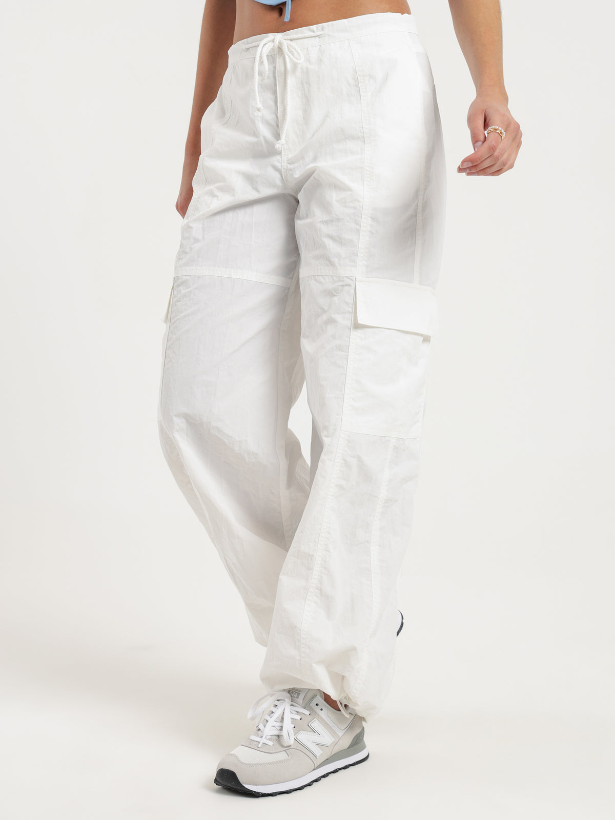 Beyond Her Parachute Cargo Pants in White | Off White