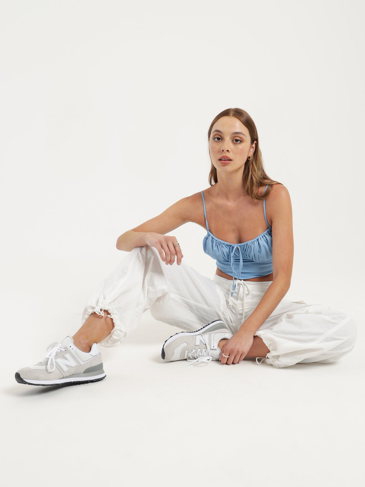 Beyond Her Parachute Cargo Pants in White | Off White