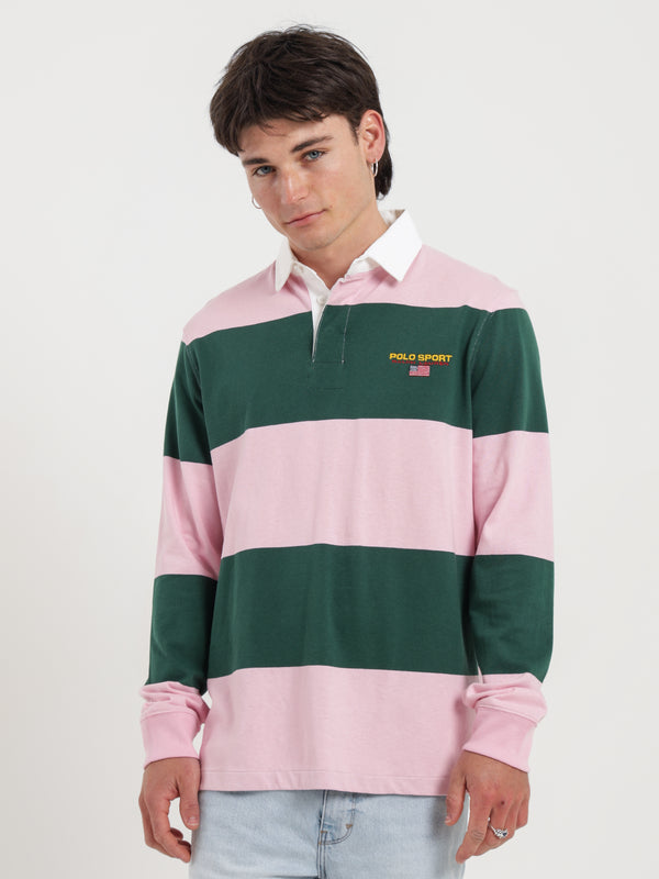 Polo ralph lauren Long Sleeve Rugby Shirt in Pink Pink | Glue Store