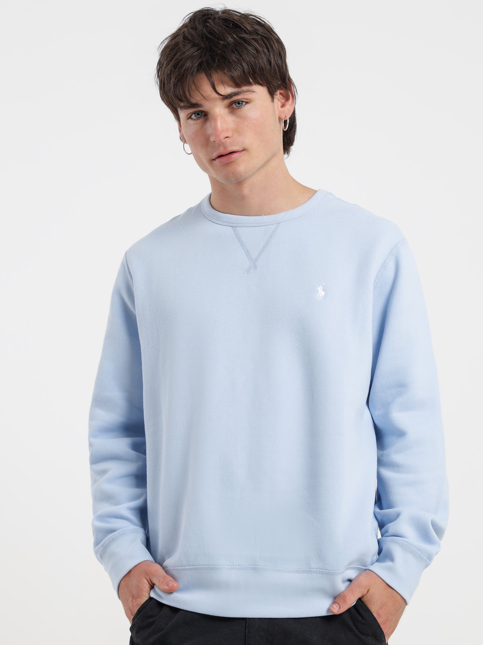 Fleece Crew Neck in Elite Blue