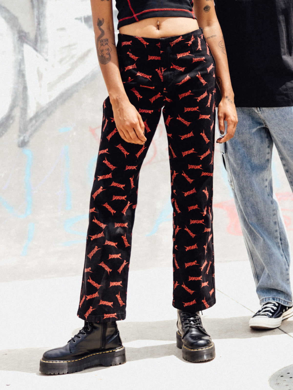 Worship Bonethrower Hiatus Pants in Black & Red | Black