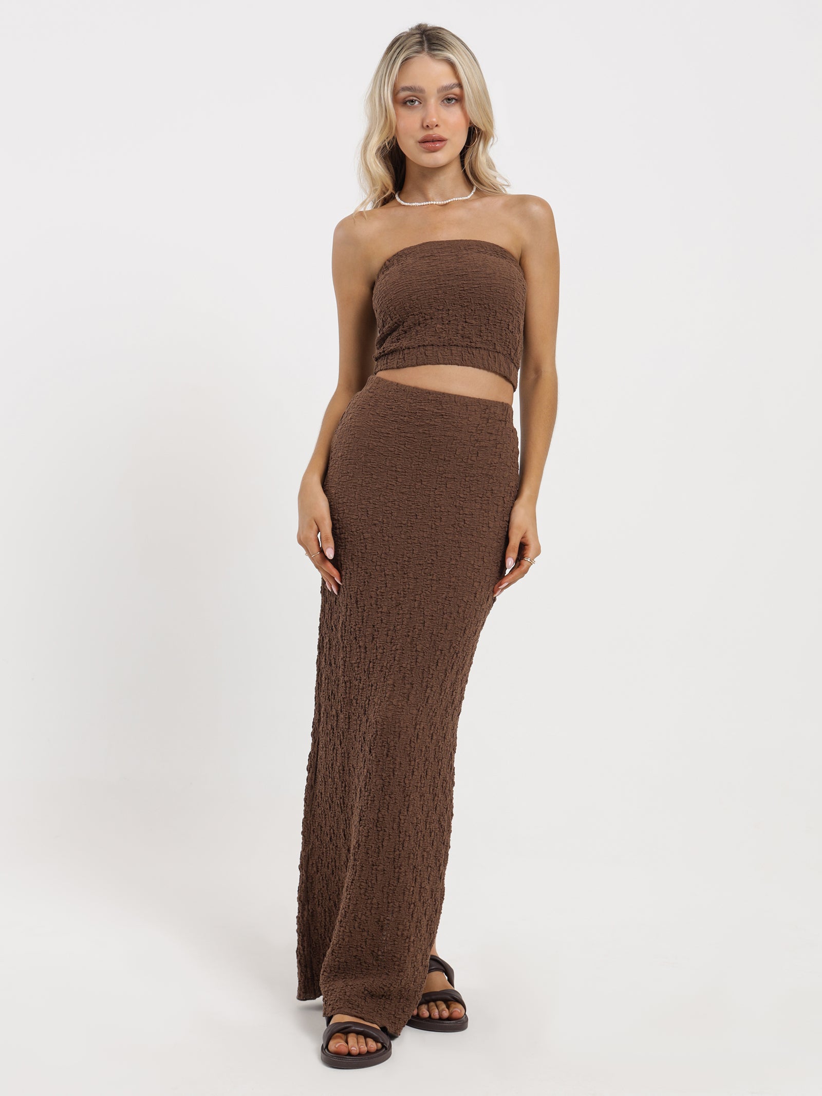 Zala Midi Skirt in Chocolate