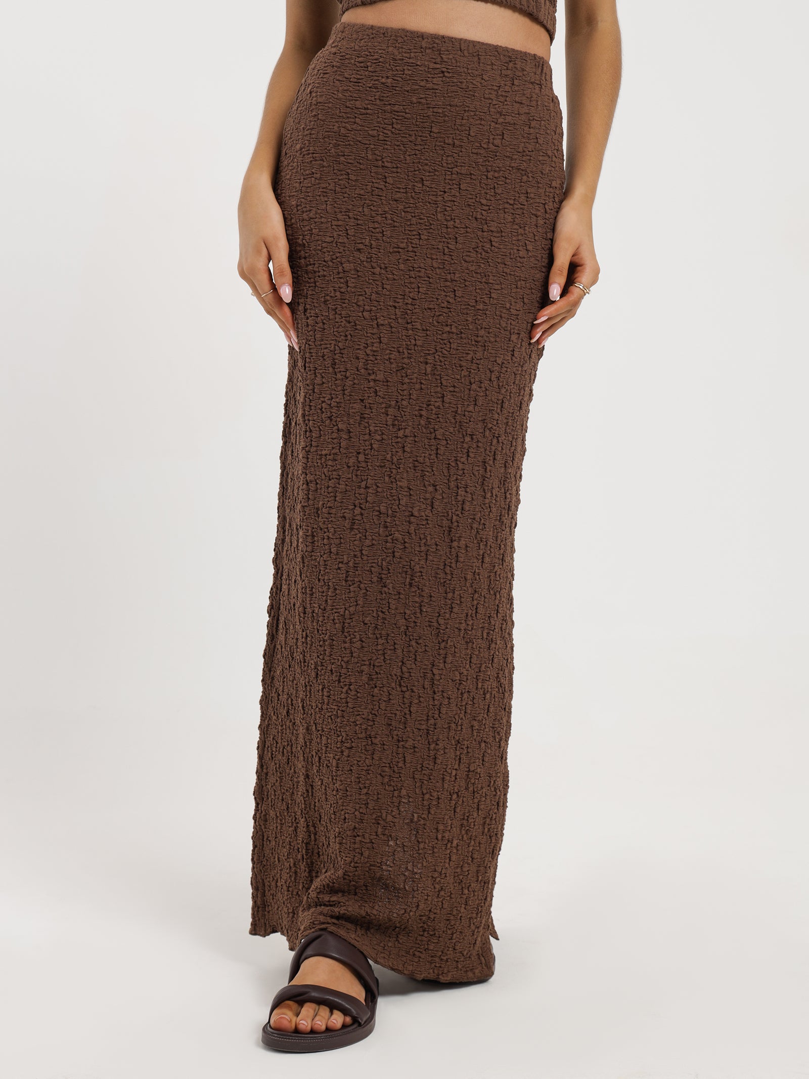 Zala Midi Skirt in Chocolate