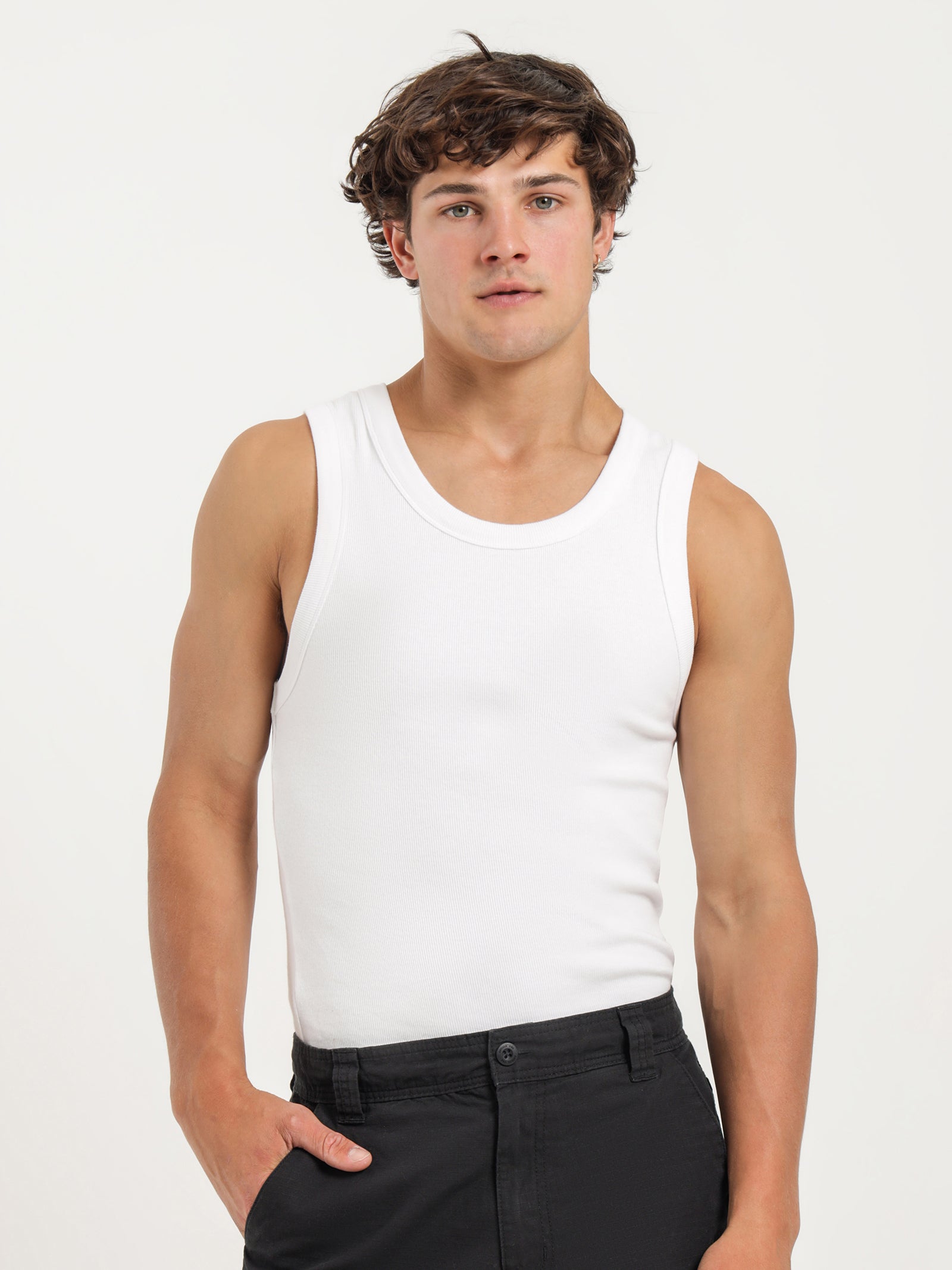 Classic Muscle Tank in White - Glue Store