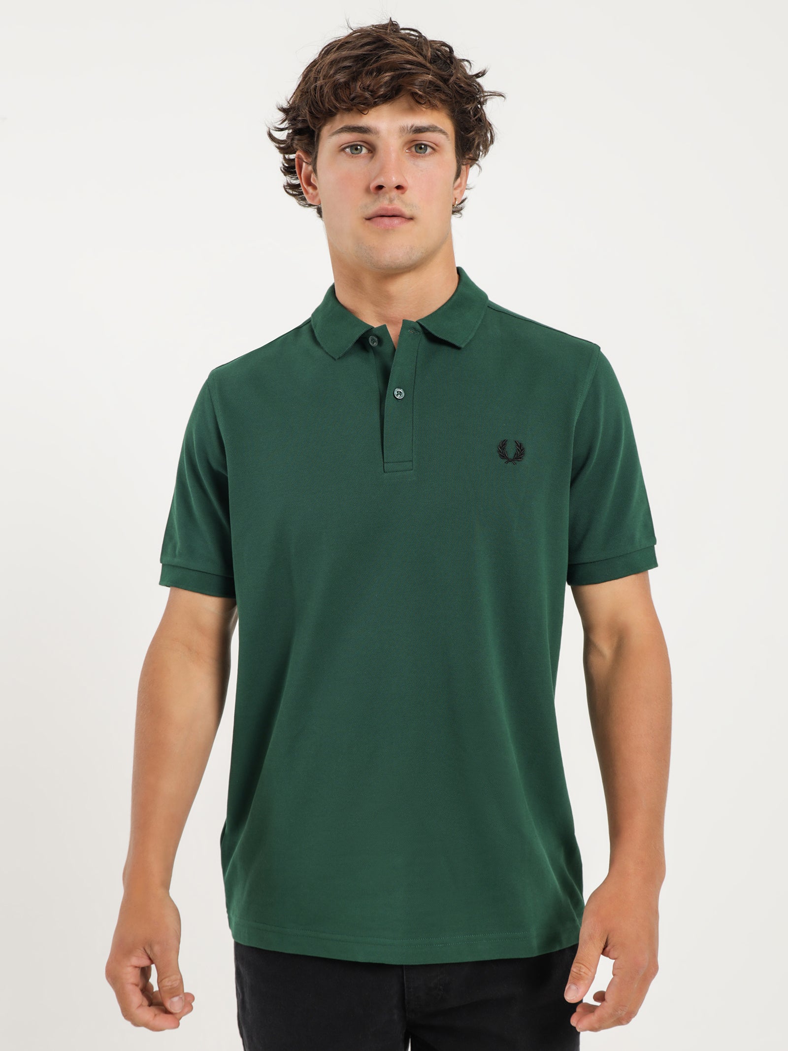 M6000 Tennis Slim-Fit Polo Shirt in Ivy Green & Black | Glue Store