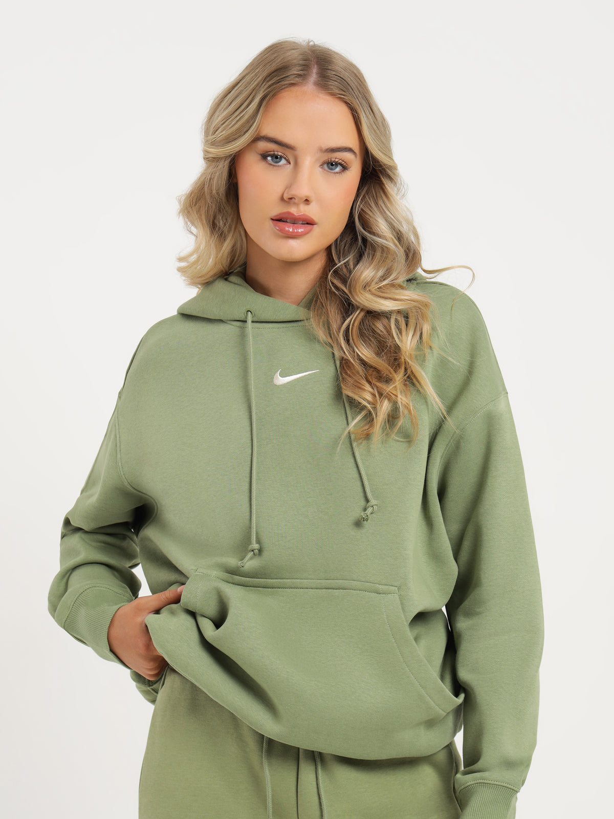 Nike Sportswear Phoenix Fleece Oversized Hoodie in Alligator Green | Olive