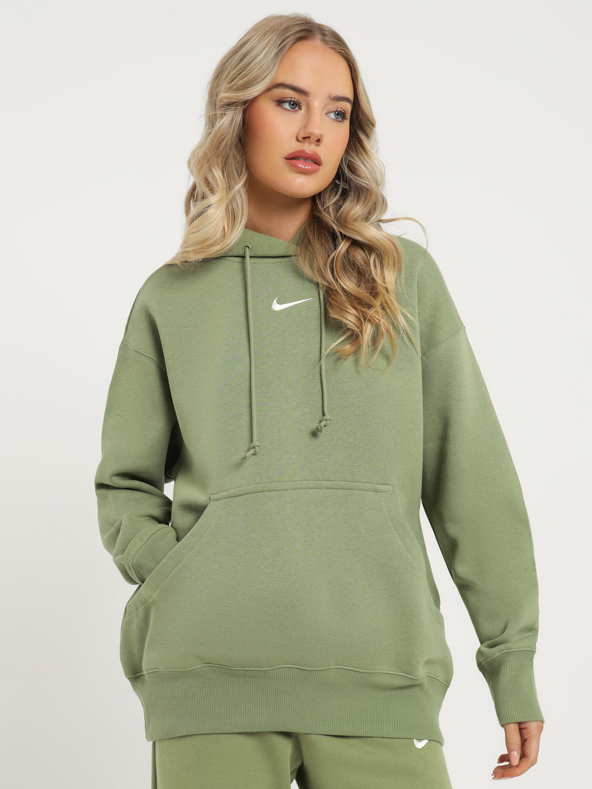 Nike Sportswear Phoenix Fleece Oversized Hoodie in Alligator Green | Olive