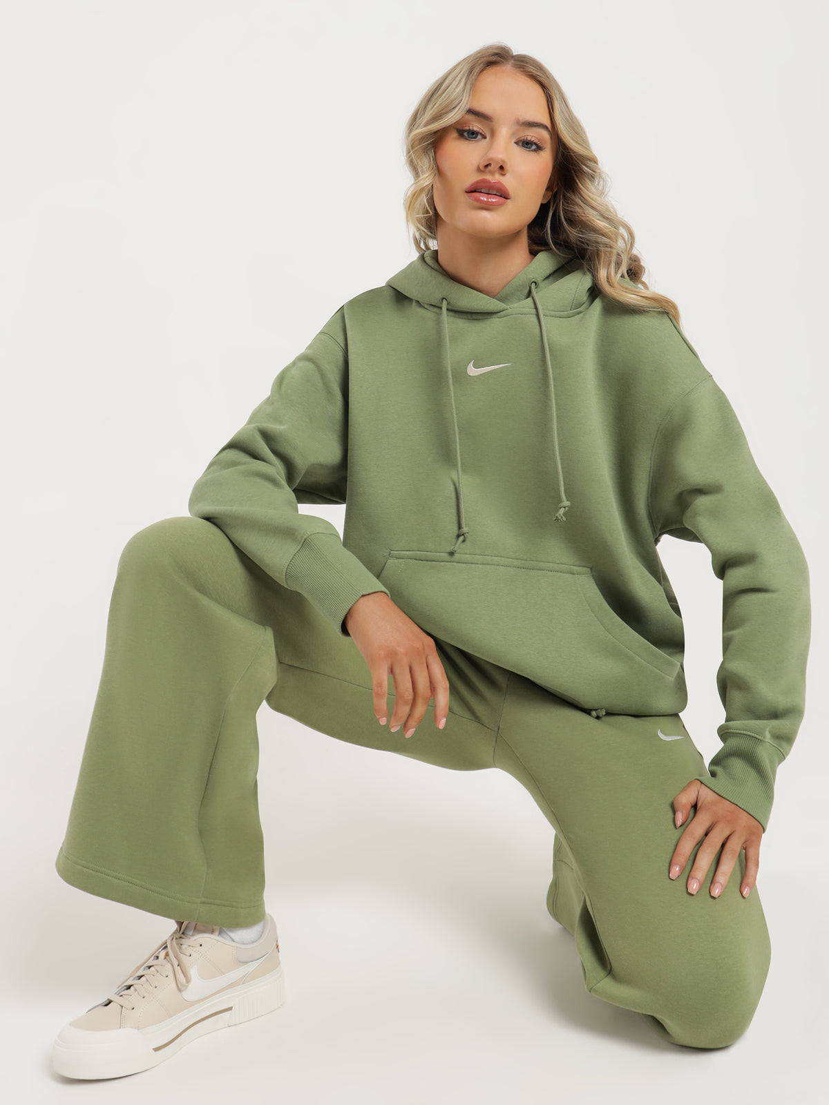 Nike Sportswear Phoenix Fleece Oversized Hoodie in Alligator Green | Olive