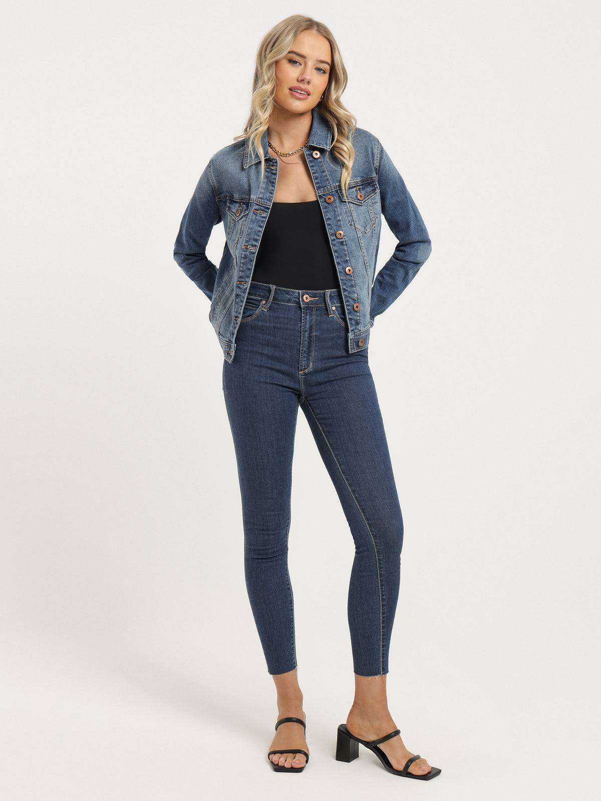 Articles Of Society High Lisa Skinny Jeans in Blue Rinse | Dark Medium Rinse