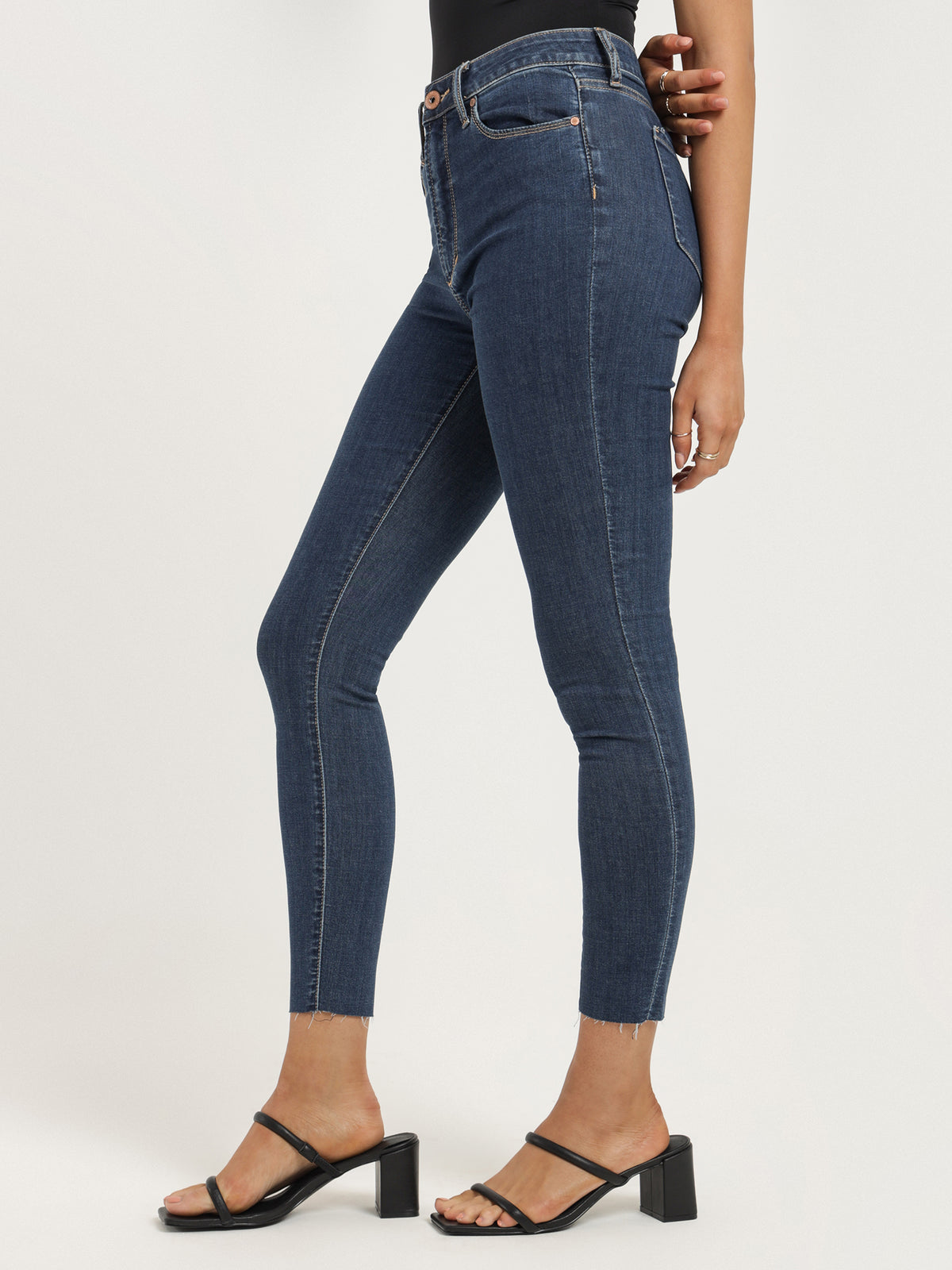 Articles Of Society High Lisa Skinny Jeans in Blue Rinse | Dark Medium Rinse