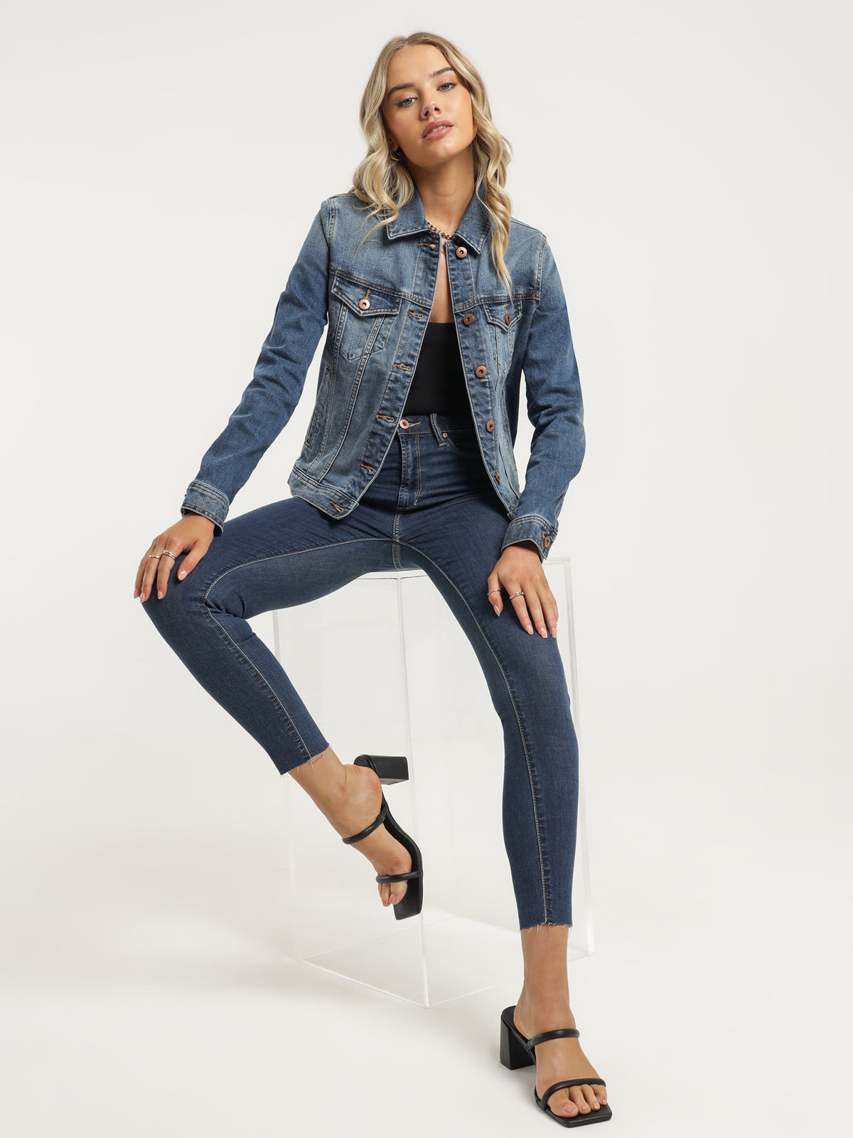 Articles Of Society High Lisa Skinny Jeans in Blue Rinse | Dark Medium Rinse