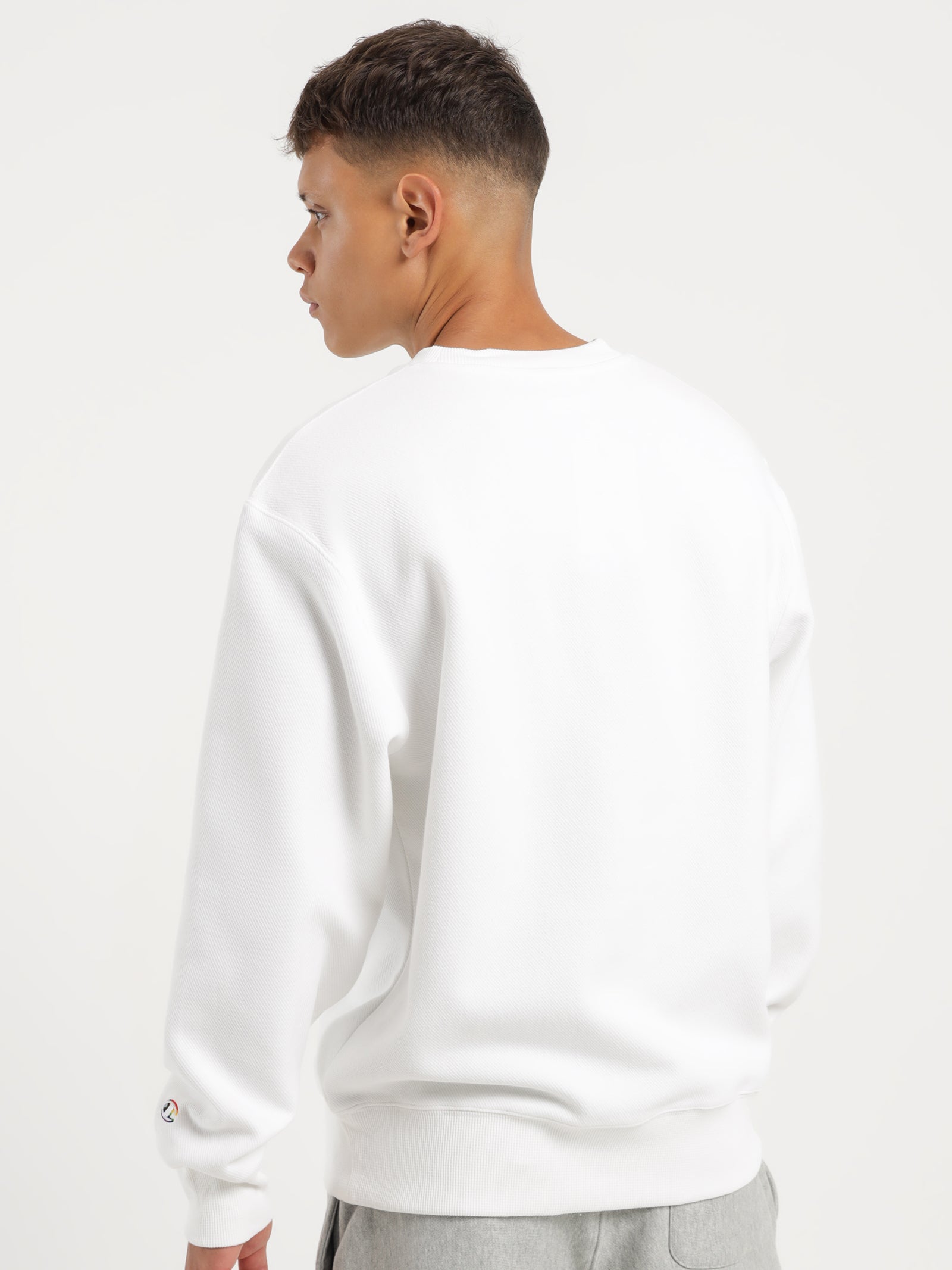 Lifestyle Jacquard Pride Crew in White