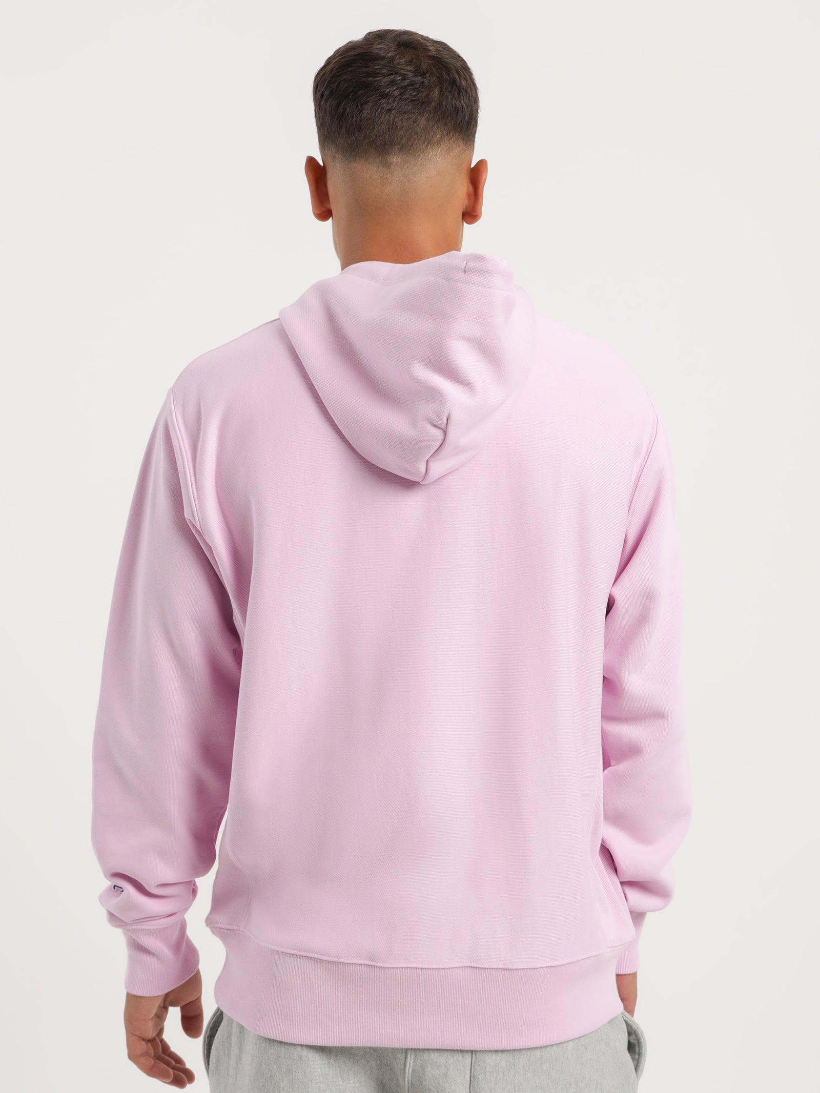 Reverse Weave French Terry Hoodie in Pink Posy