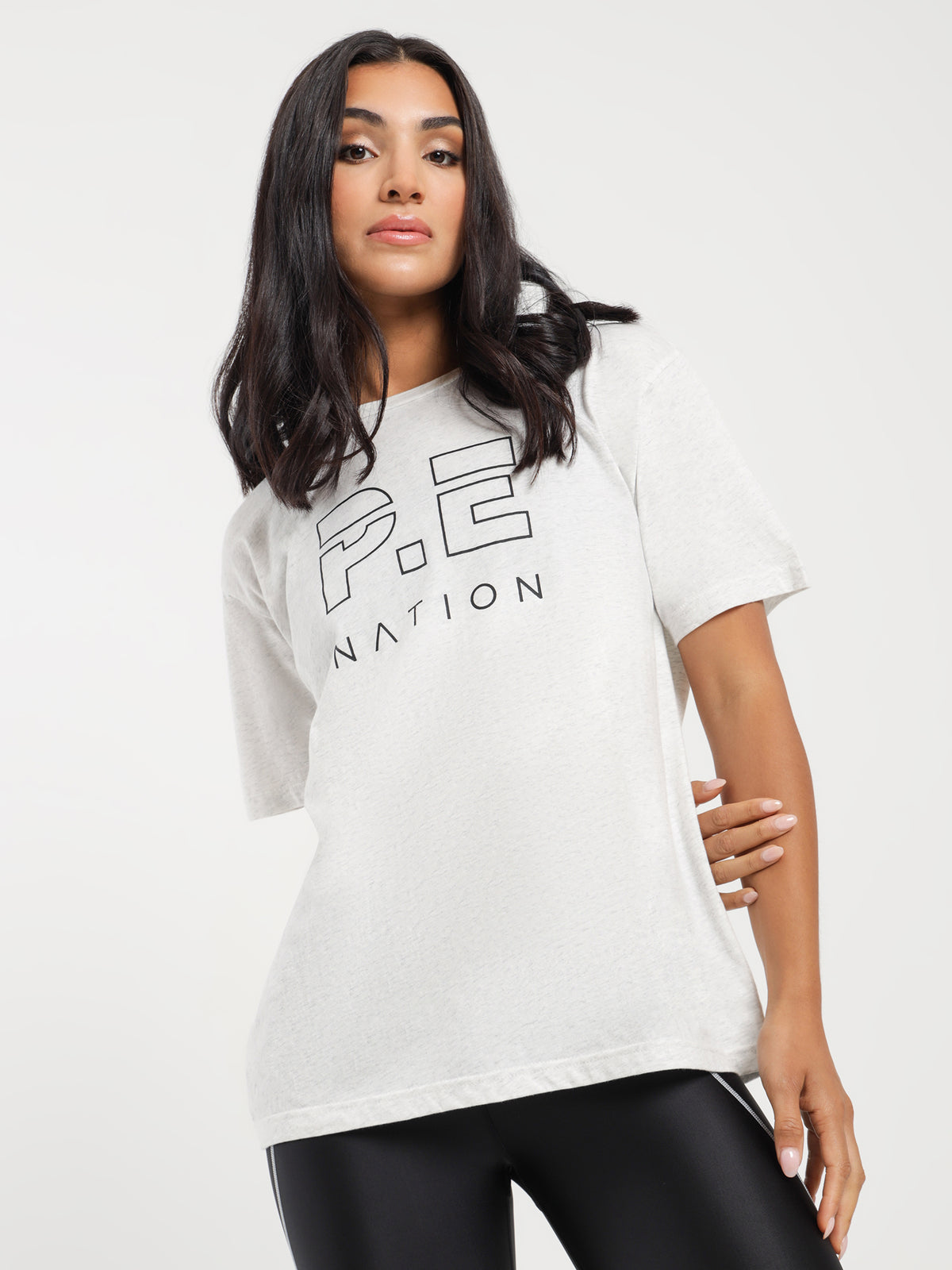 Pe Nation Heads Up T-Shirt in Grey Marle | Grey Marle