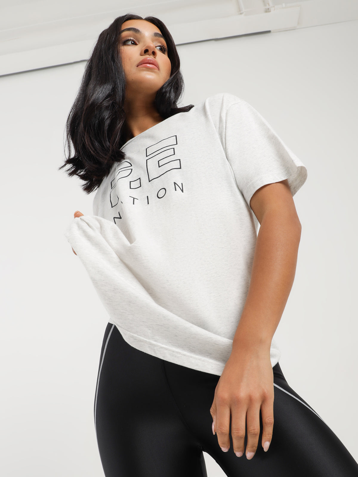 Pe Nation Heads Up T-Shirt in Grey Marle | Grey Marle