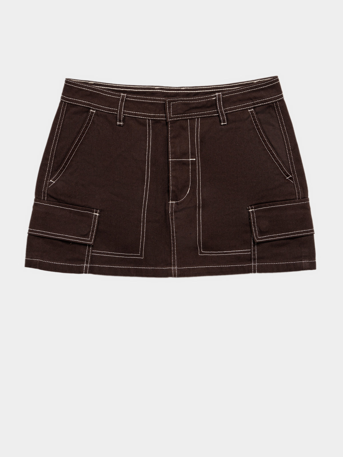 Thrills Rift Cargo Mini Skirt in Postal Brown | Postal Bro